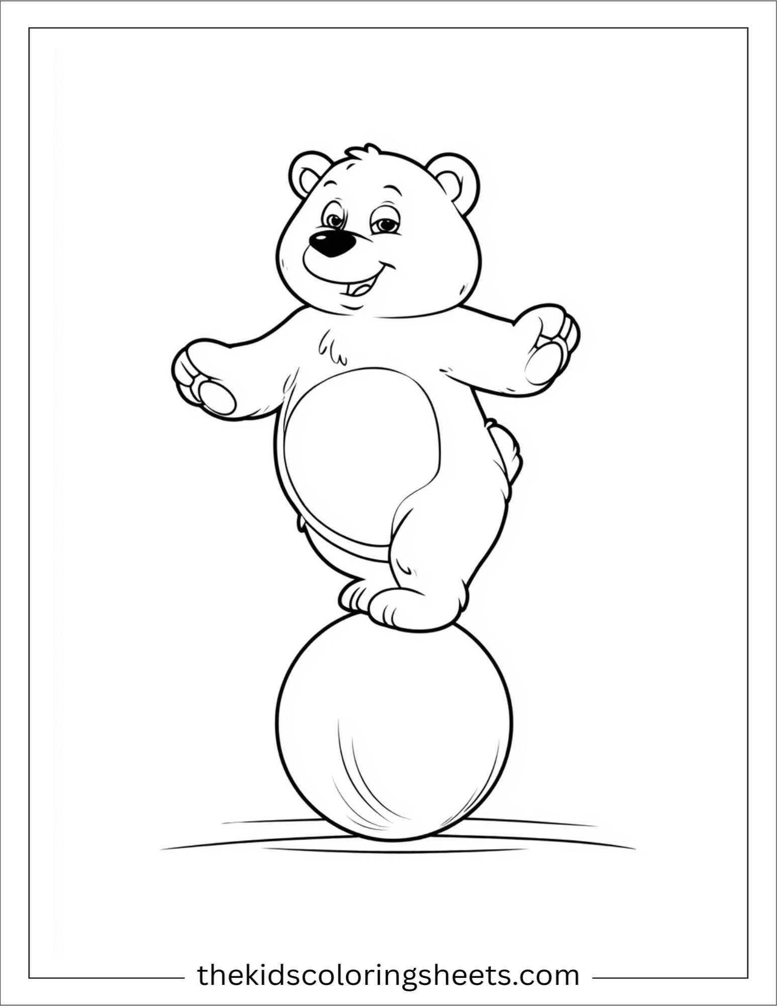 Bear balancing on a ball