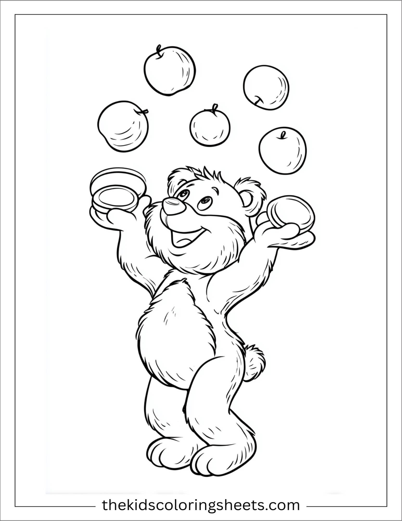 Bear juggling apples