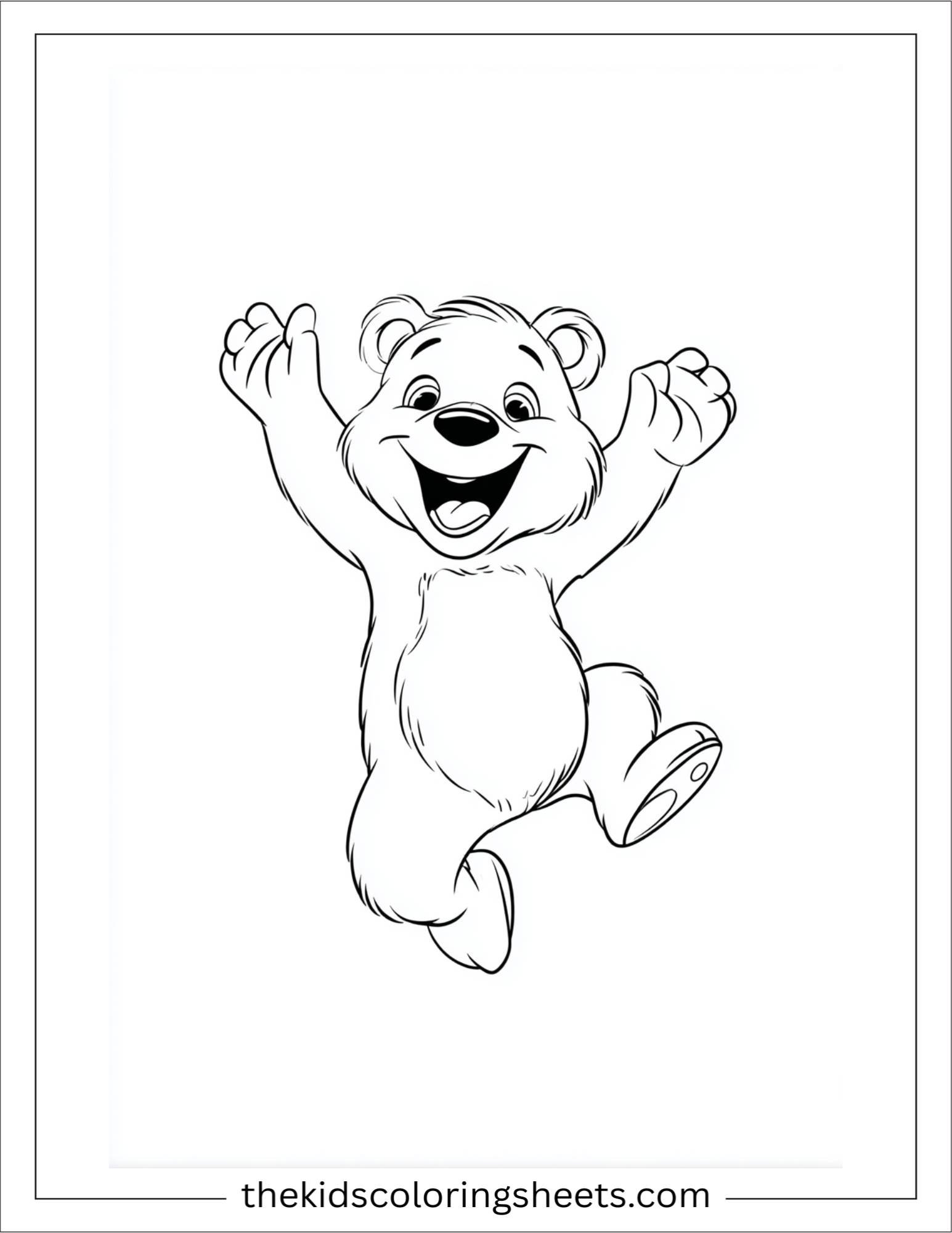 Bear jumping in excitement