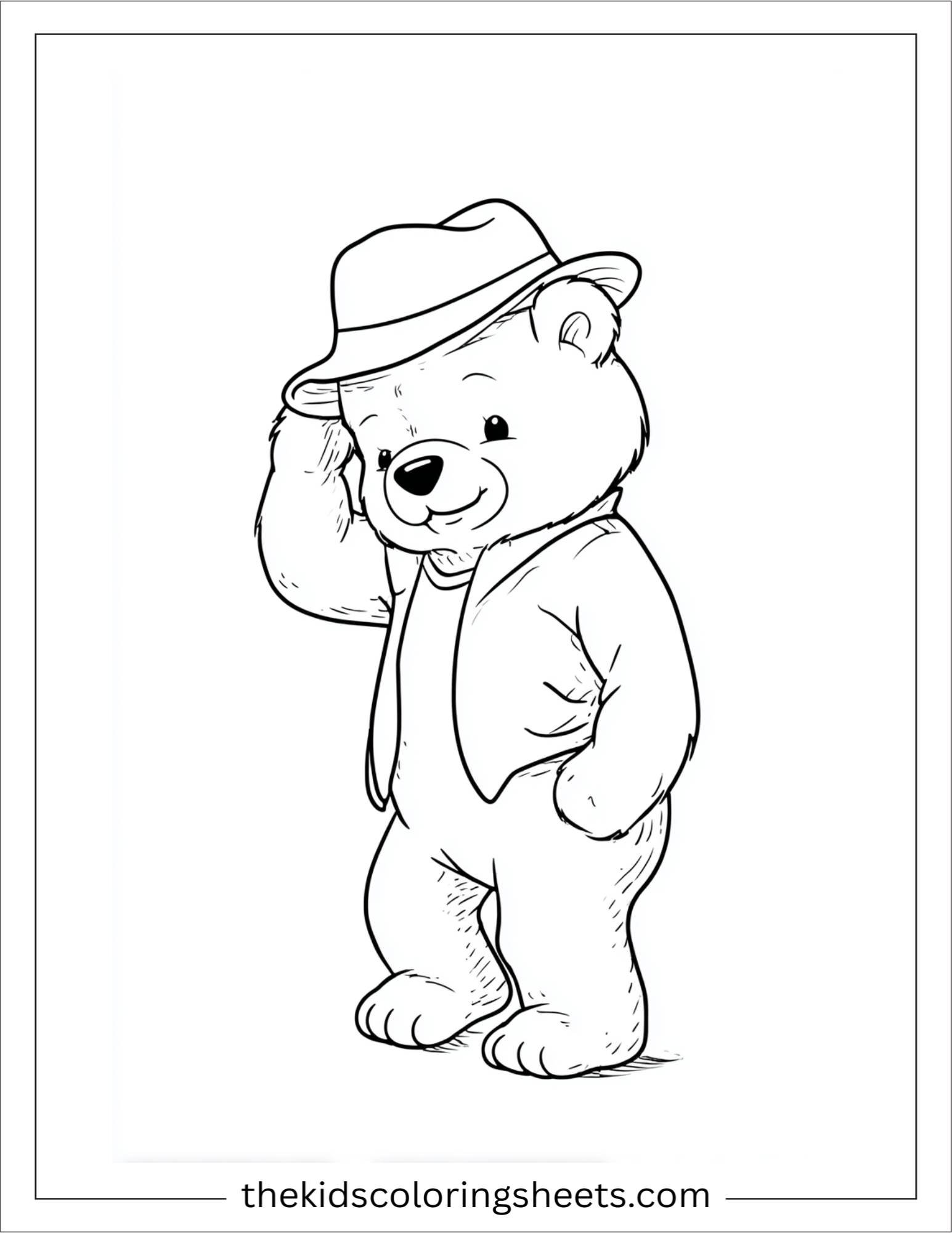 Bear playing dress up with a hat