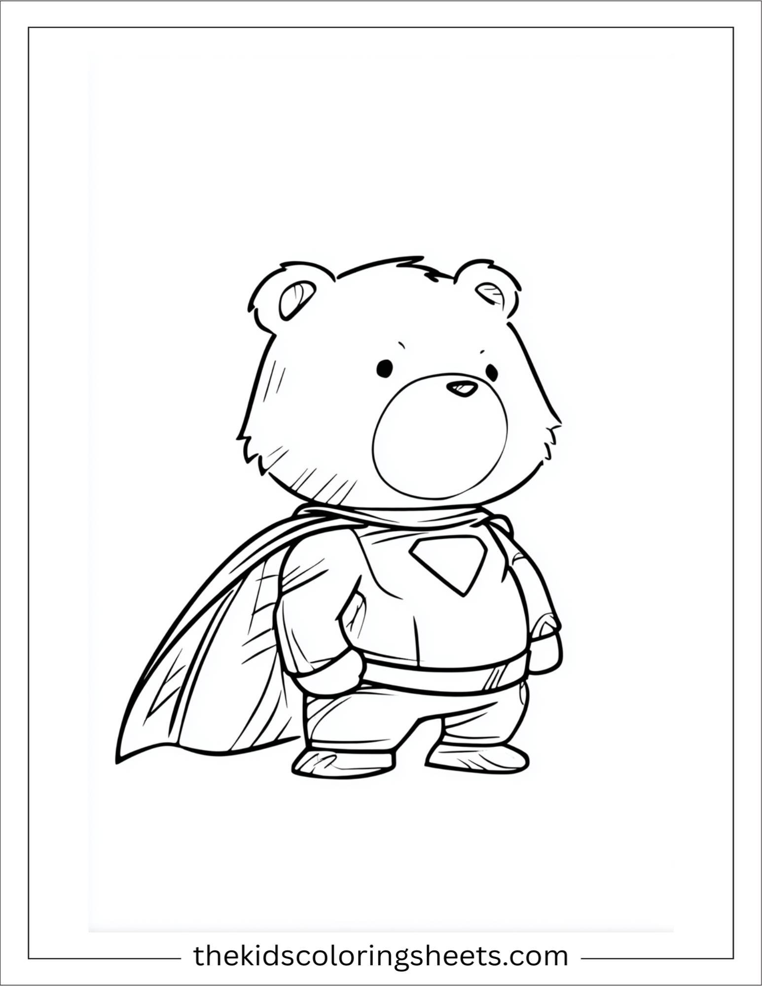 Bear pretending to be a superhero