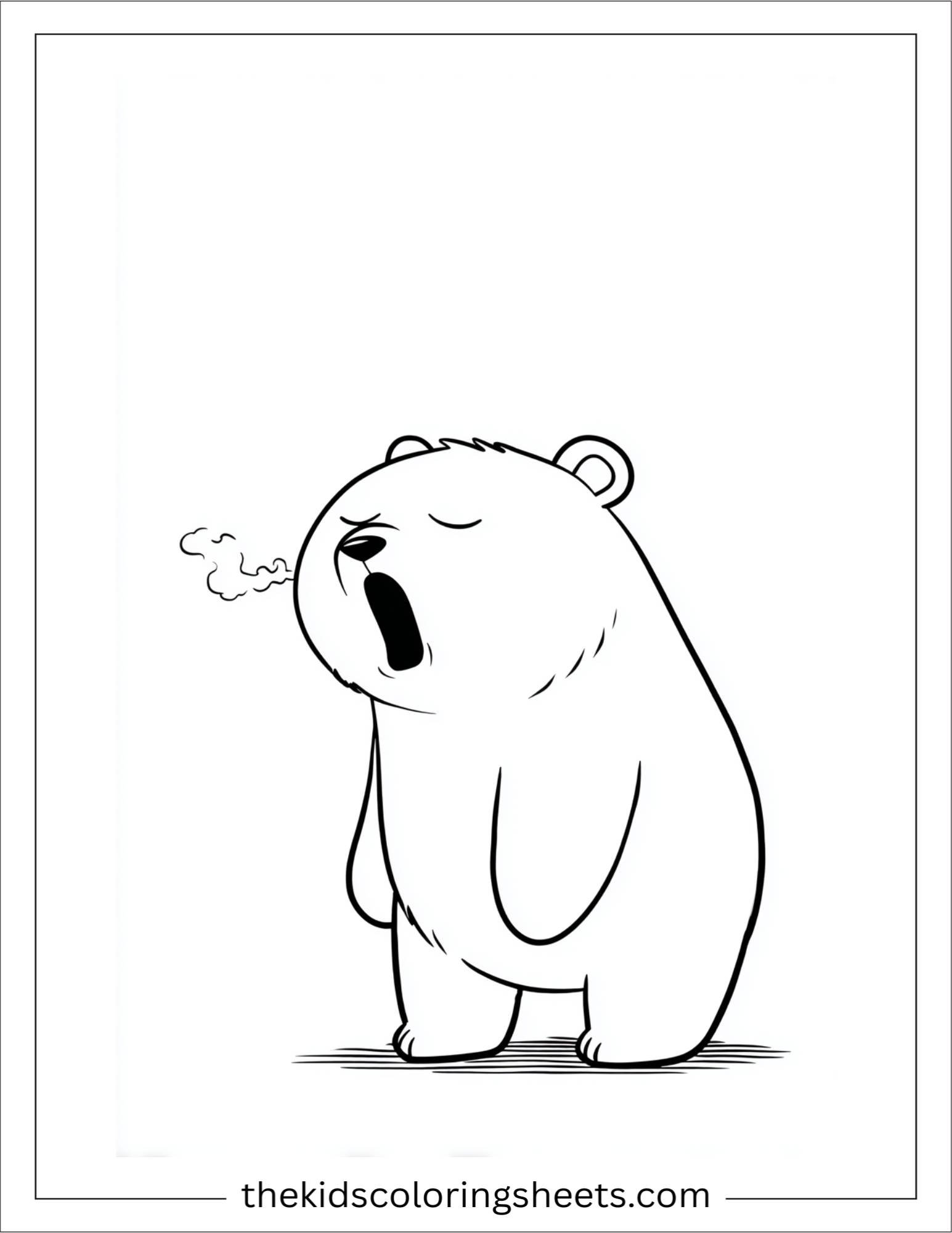 Bear sneezing with a big ‘achoo!’