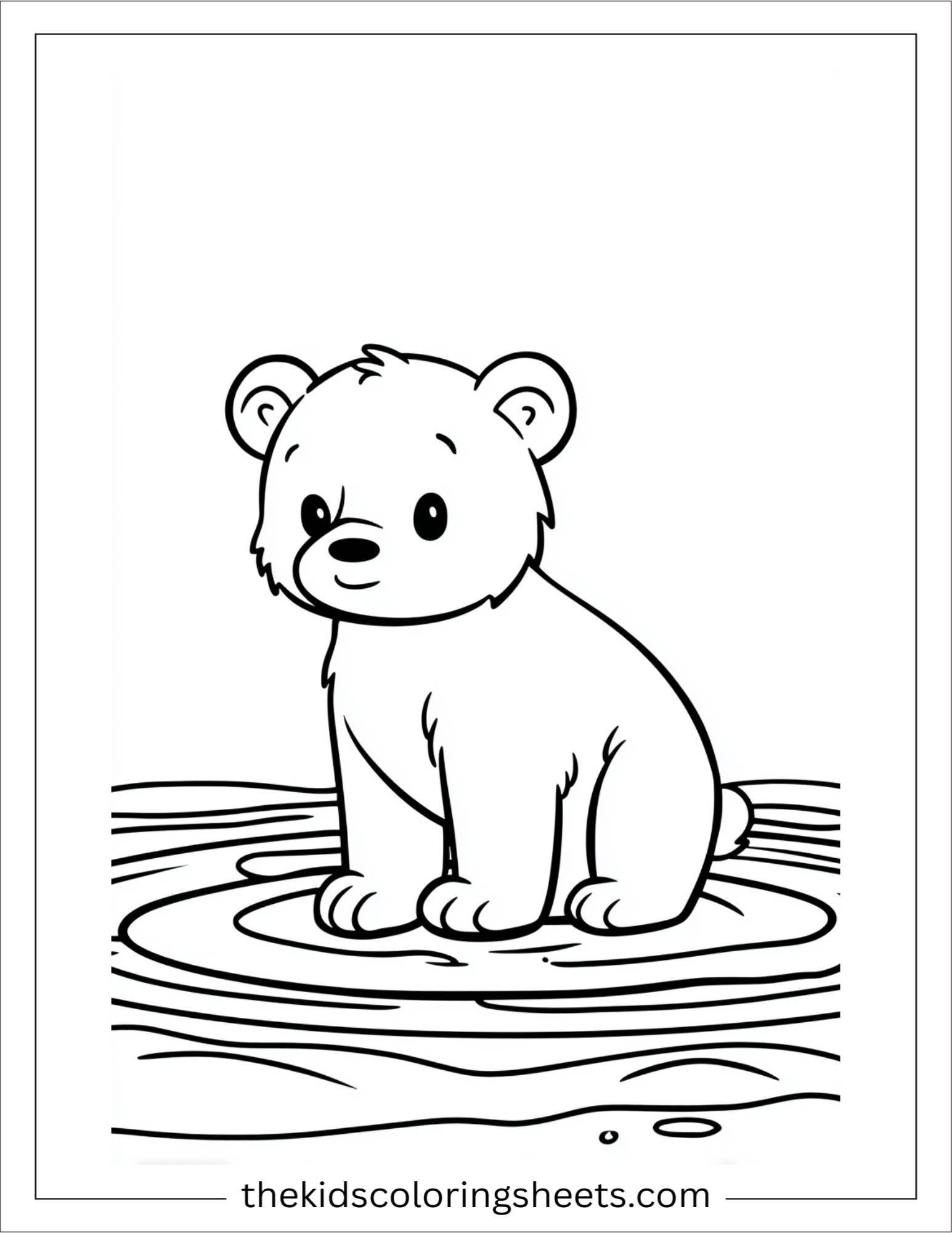 Bear splashing in a puddle