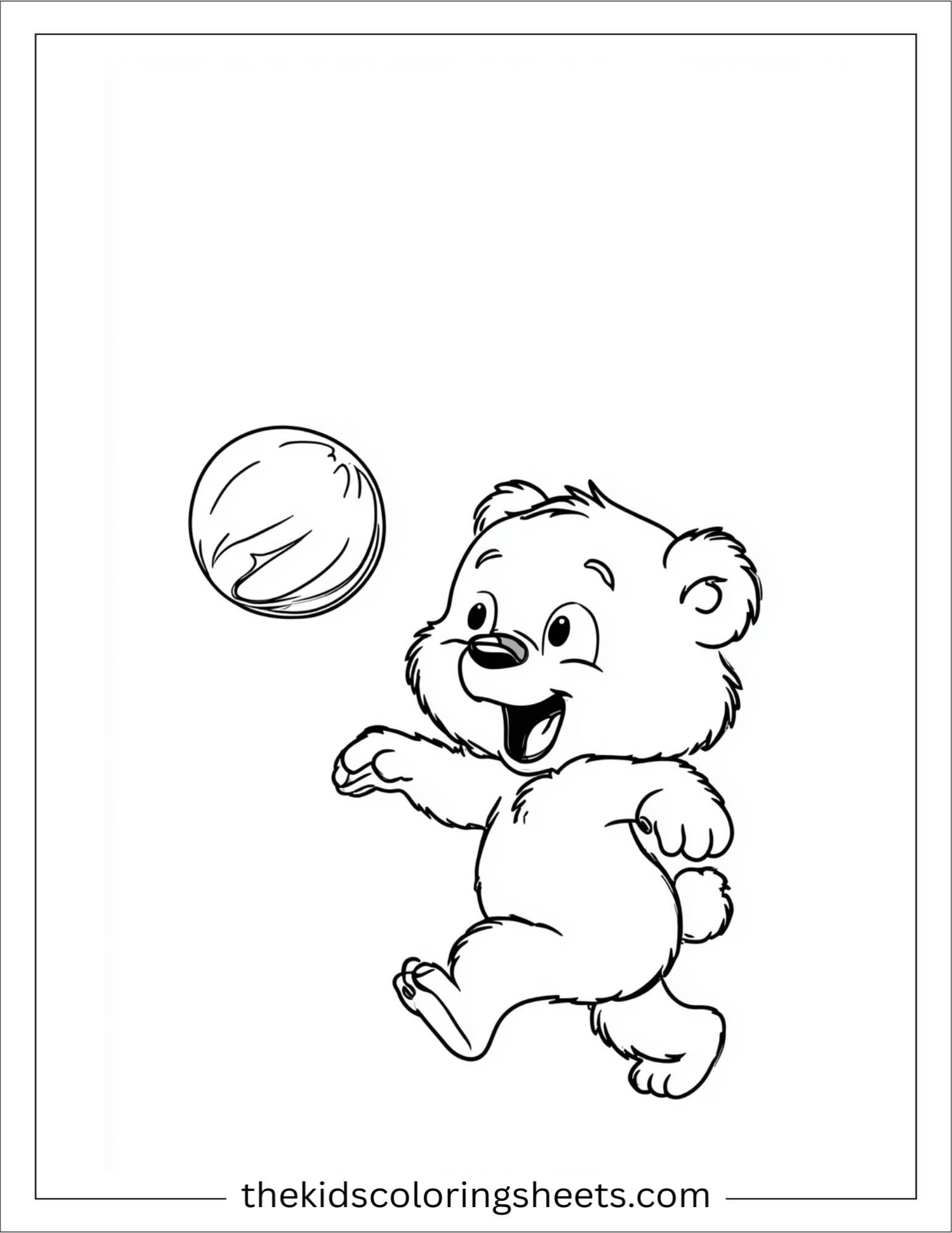 Bear startled by a bouncing ball