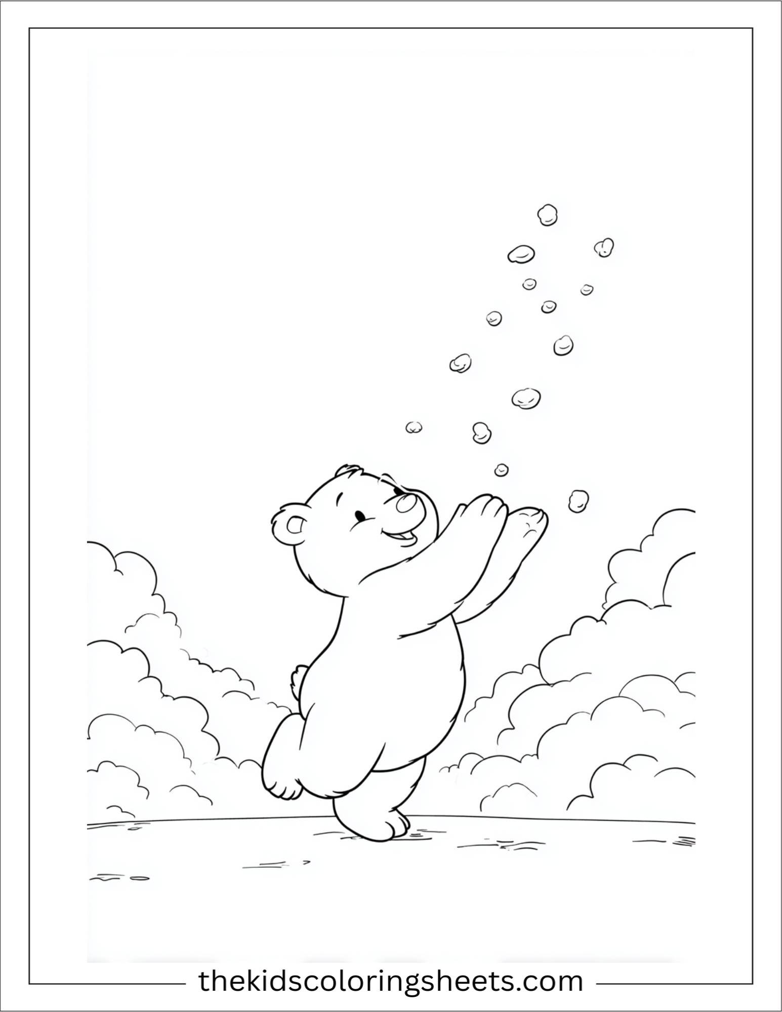 Bear tossing snow in the air