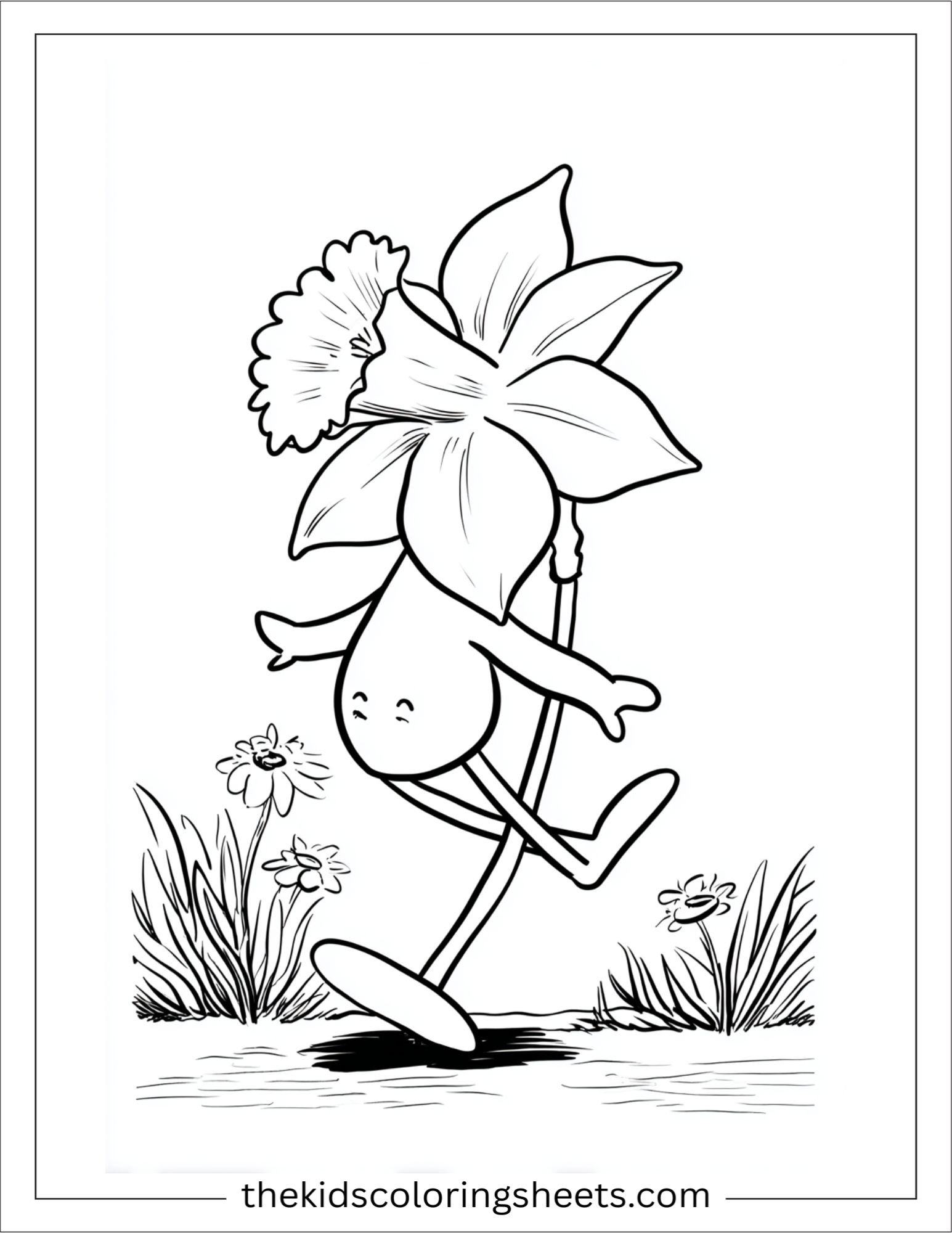 Daffodil balancing on one leg