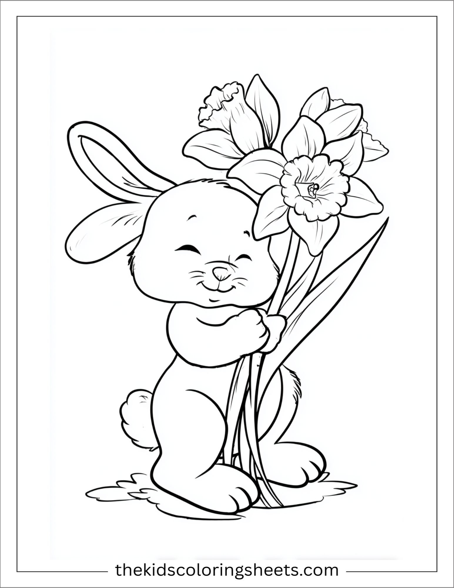 Daffodil cuddling with a bunny