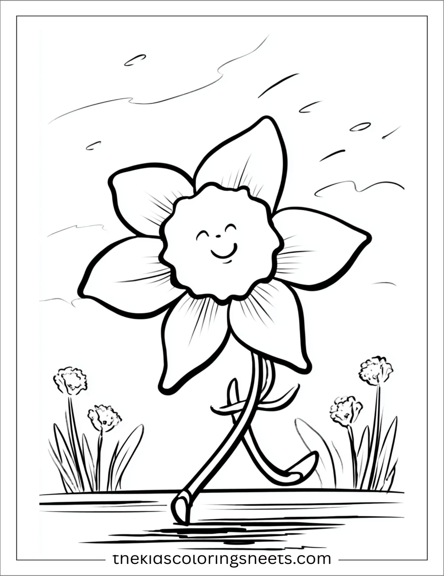 Daffodil dancing in the breeze