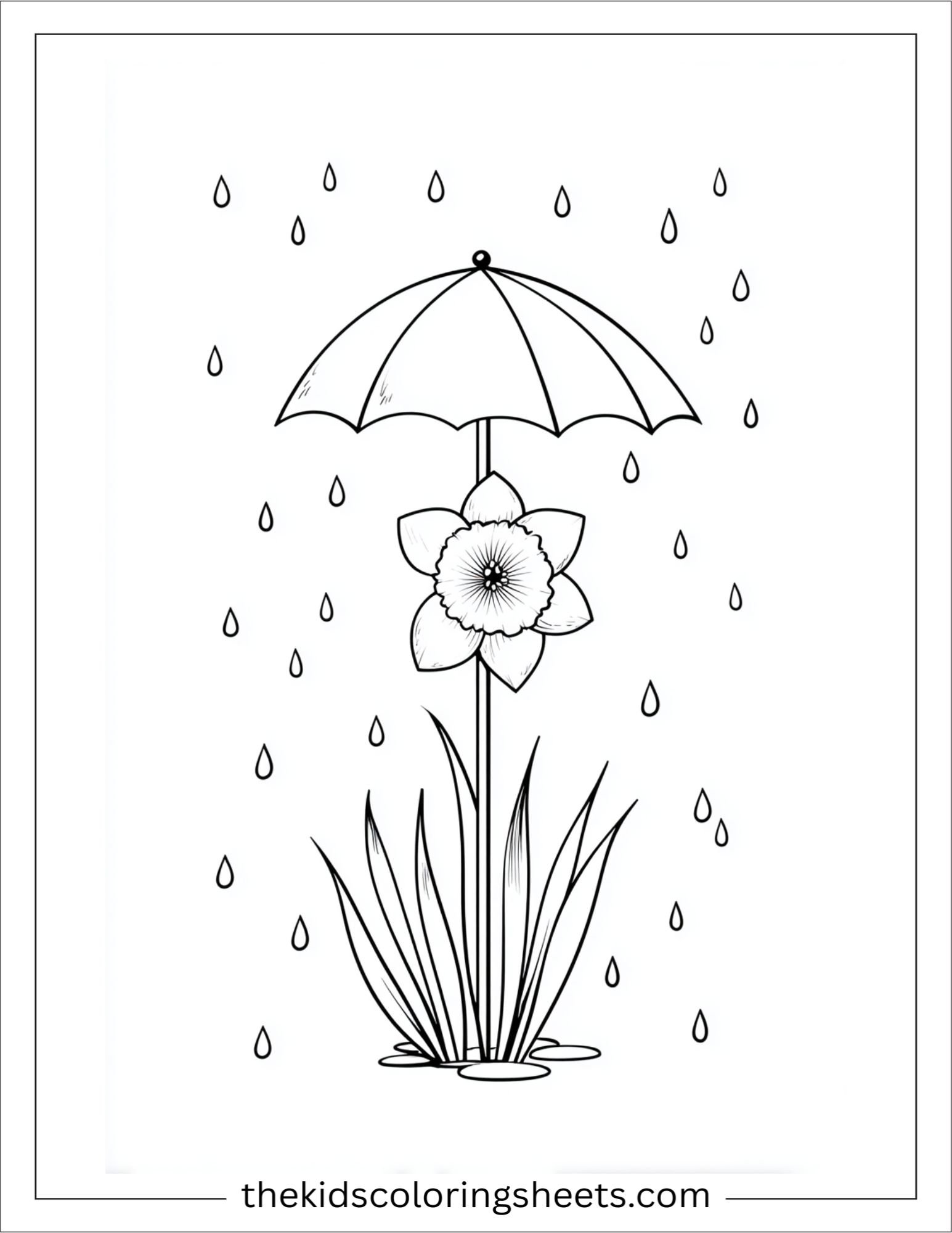 Daffodil holding a little umbrella