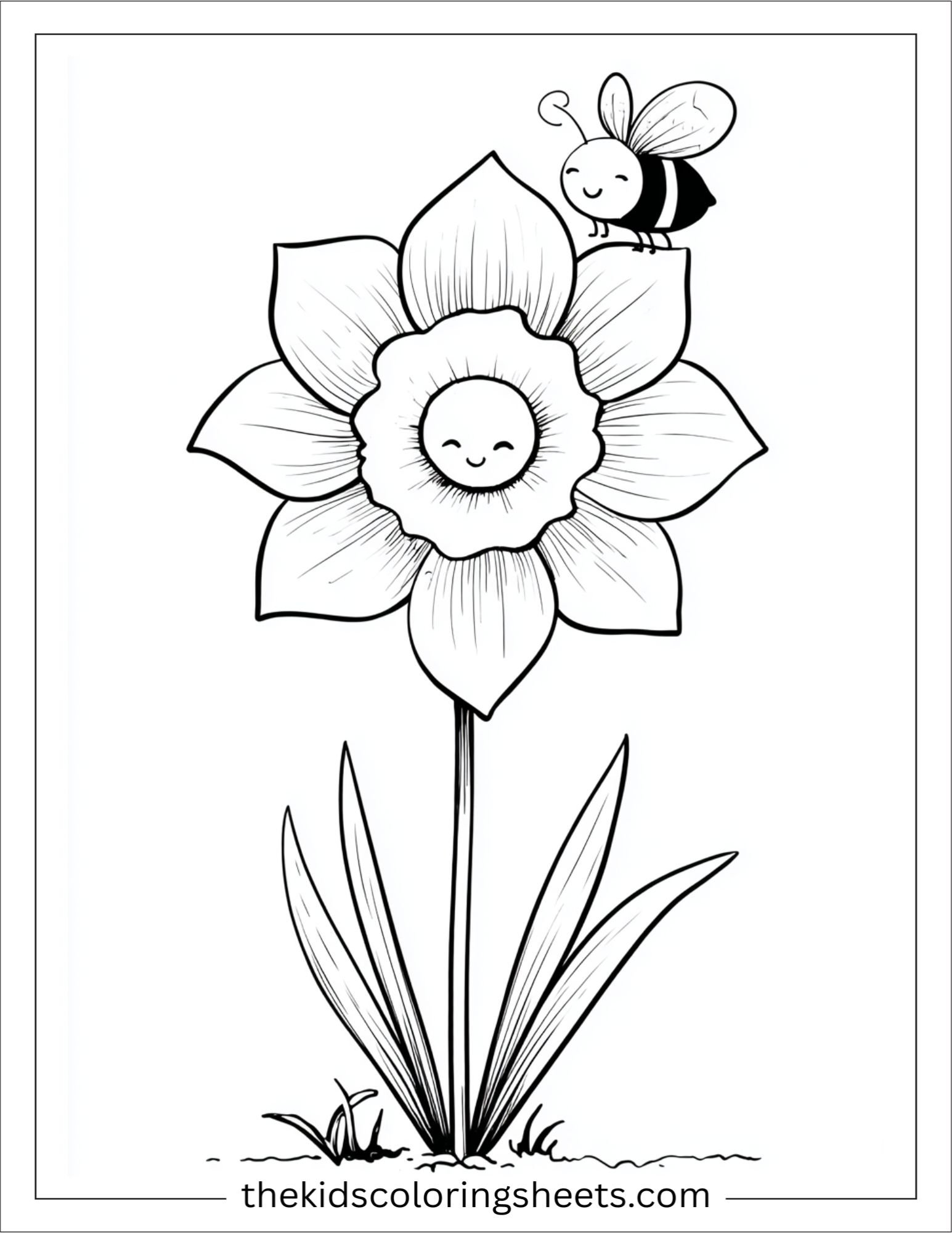 Daffodil hugging a little bee