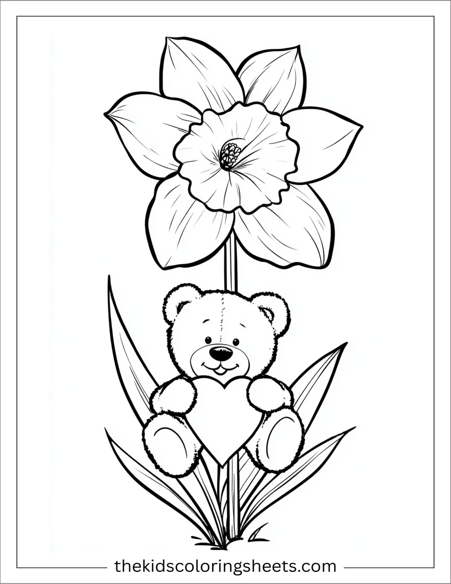 Daffodil hugging a teddy bear