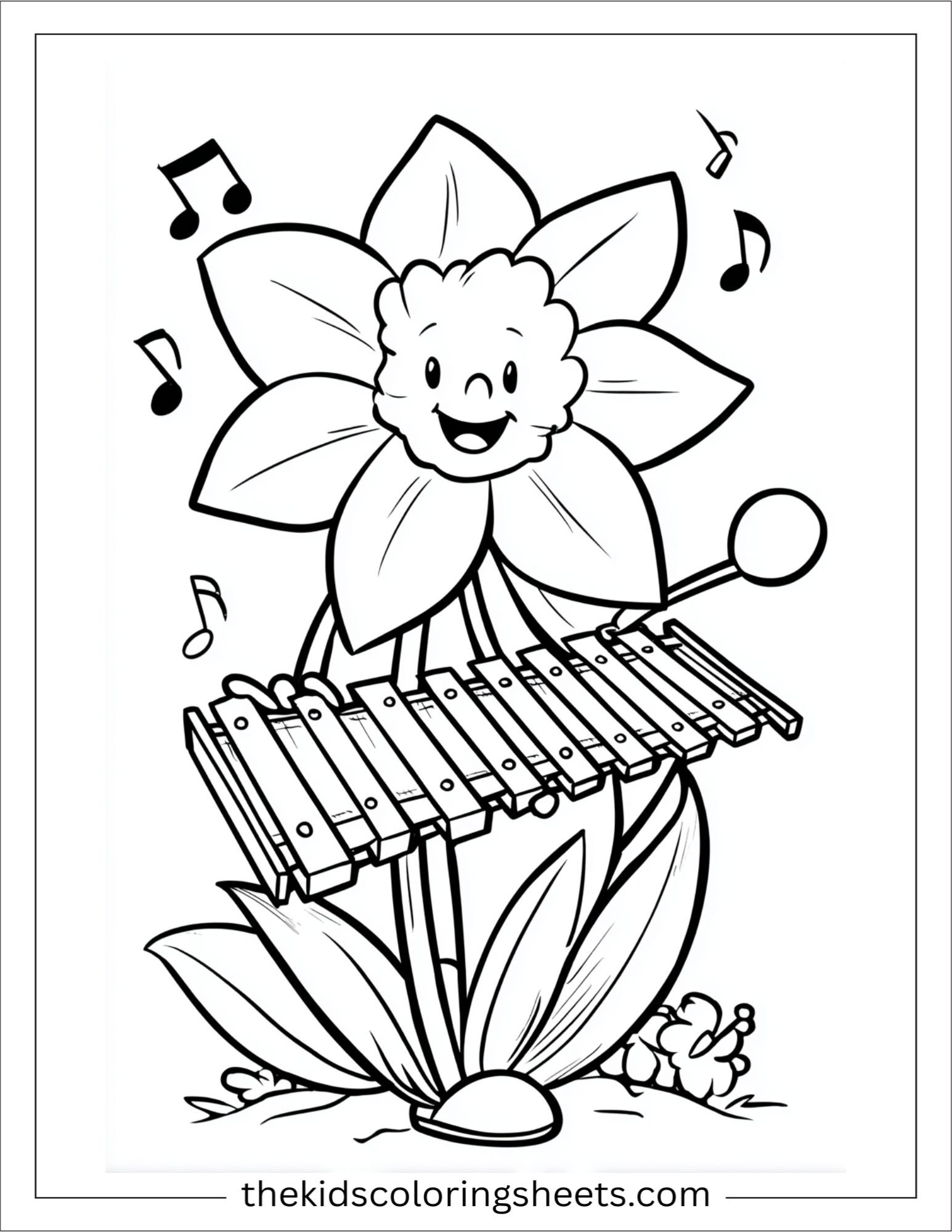 Daffodil playing xylophone