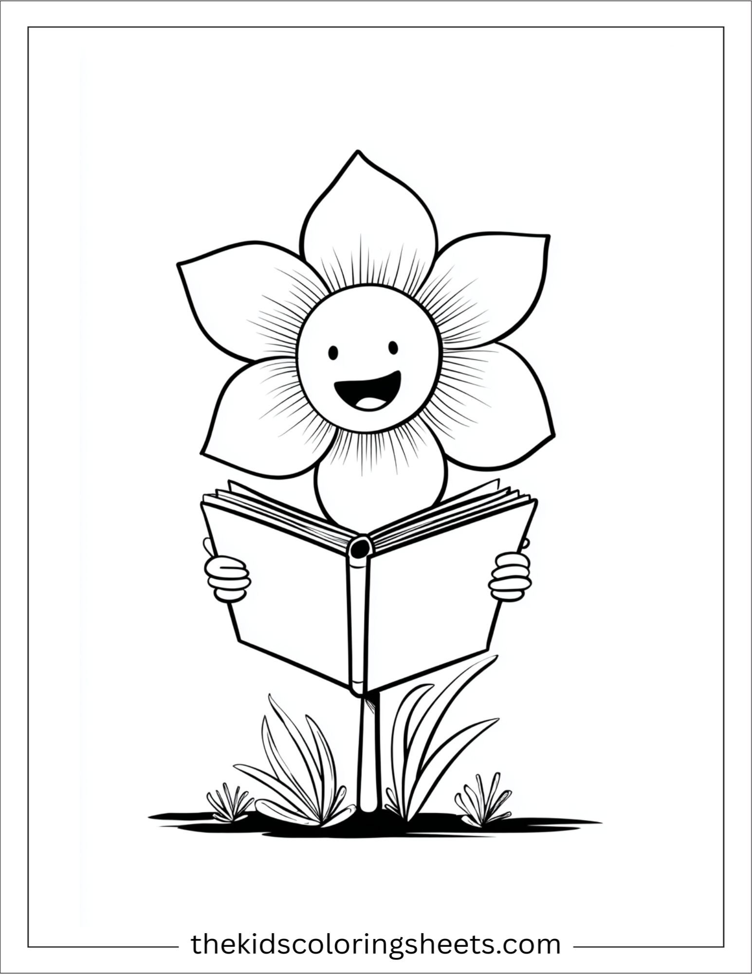 Daffodil reading a storybook