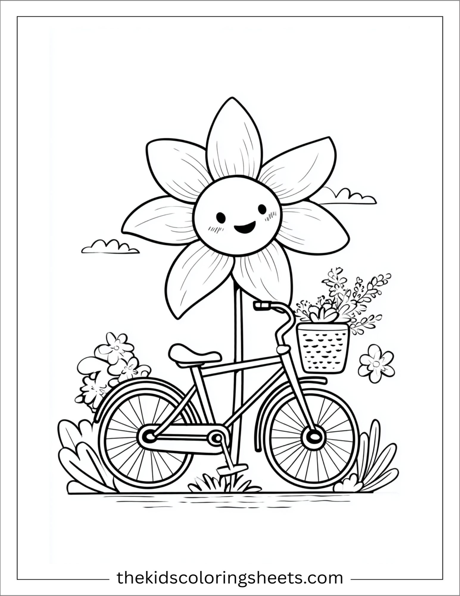 Daffodil riding a bicycle