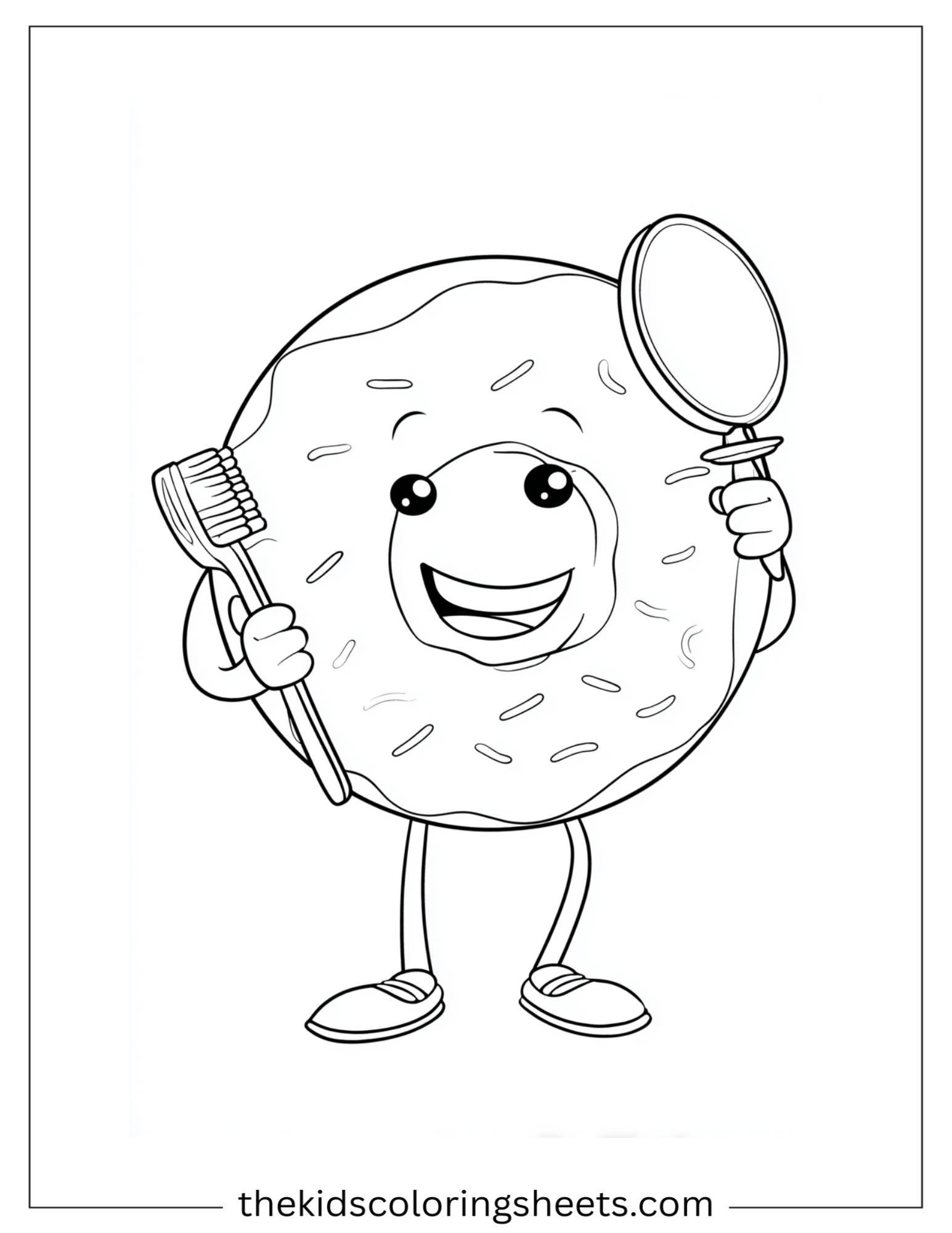 Donut brushing teeth