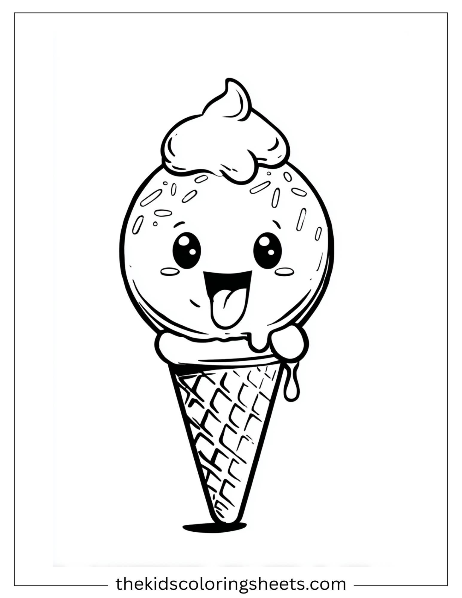 Donut eating ice cream