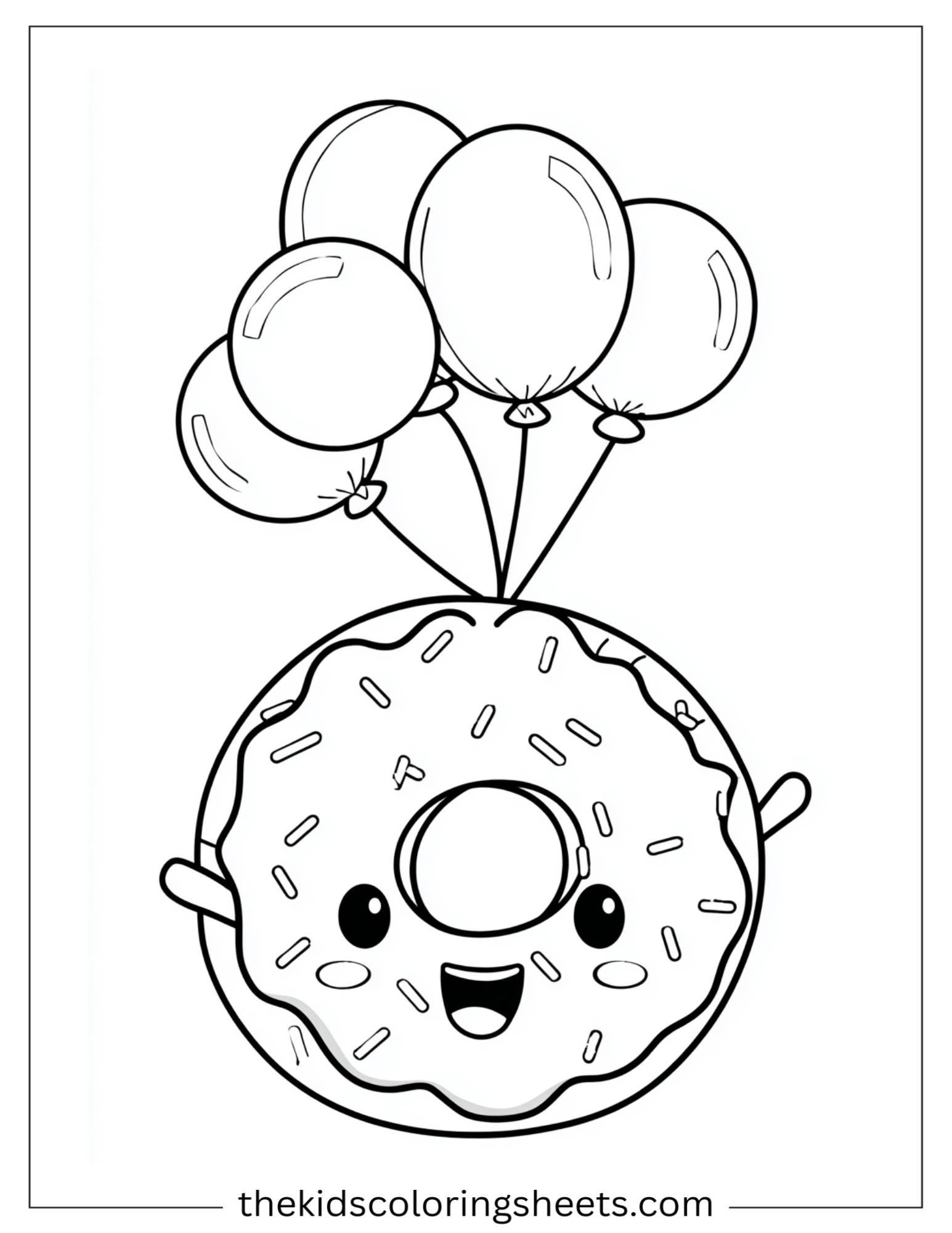 Donut with balloons