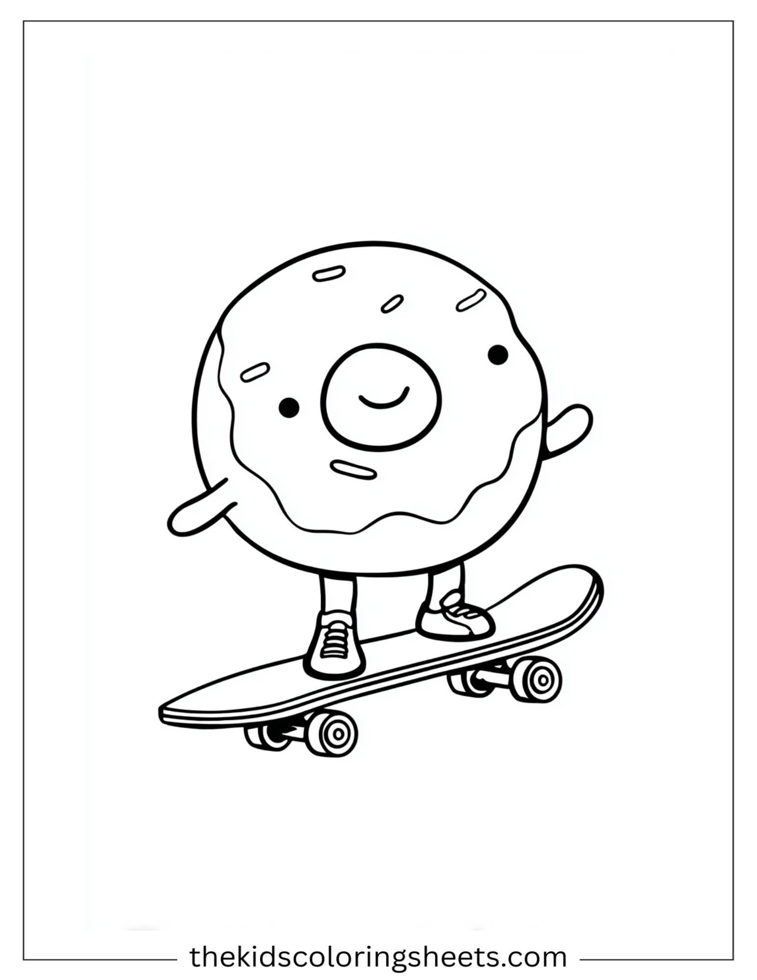 Donut with skateboard