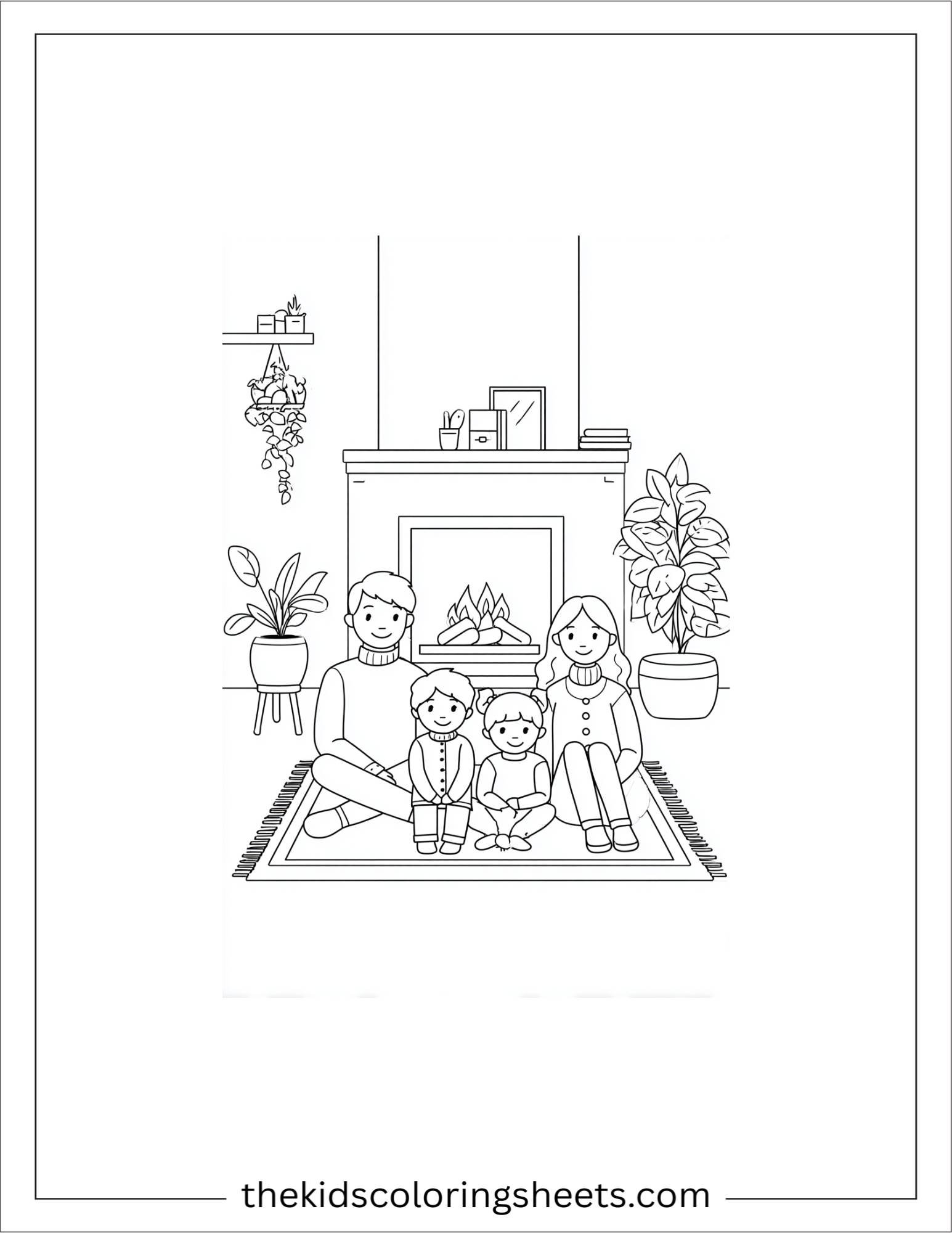 February family fireplace