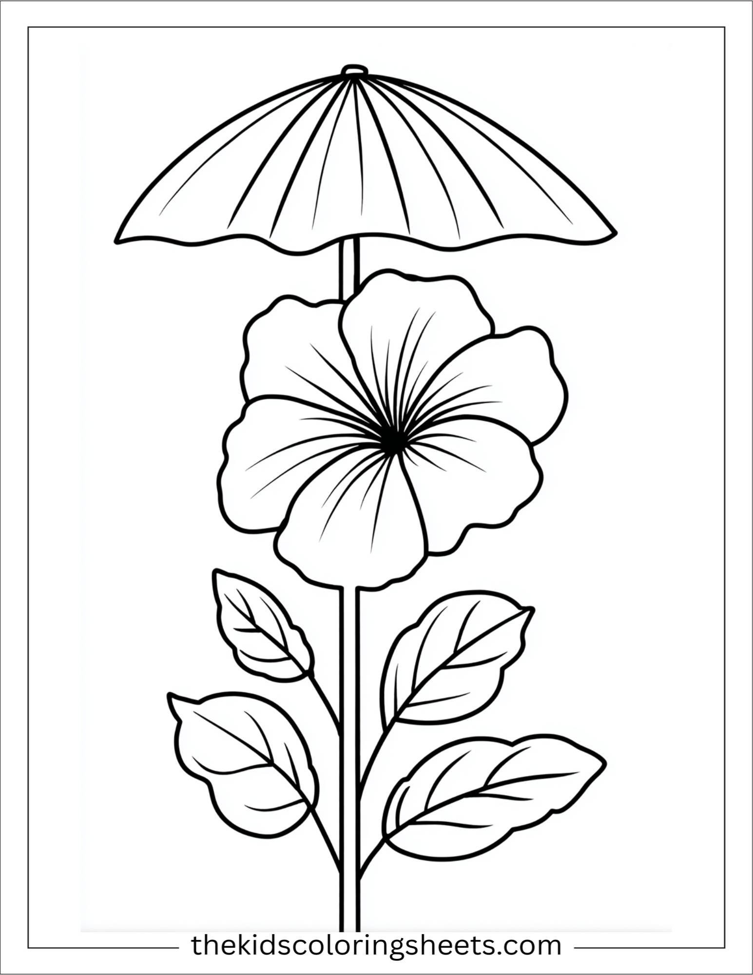 Hibiscus Holding Umbrella
