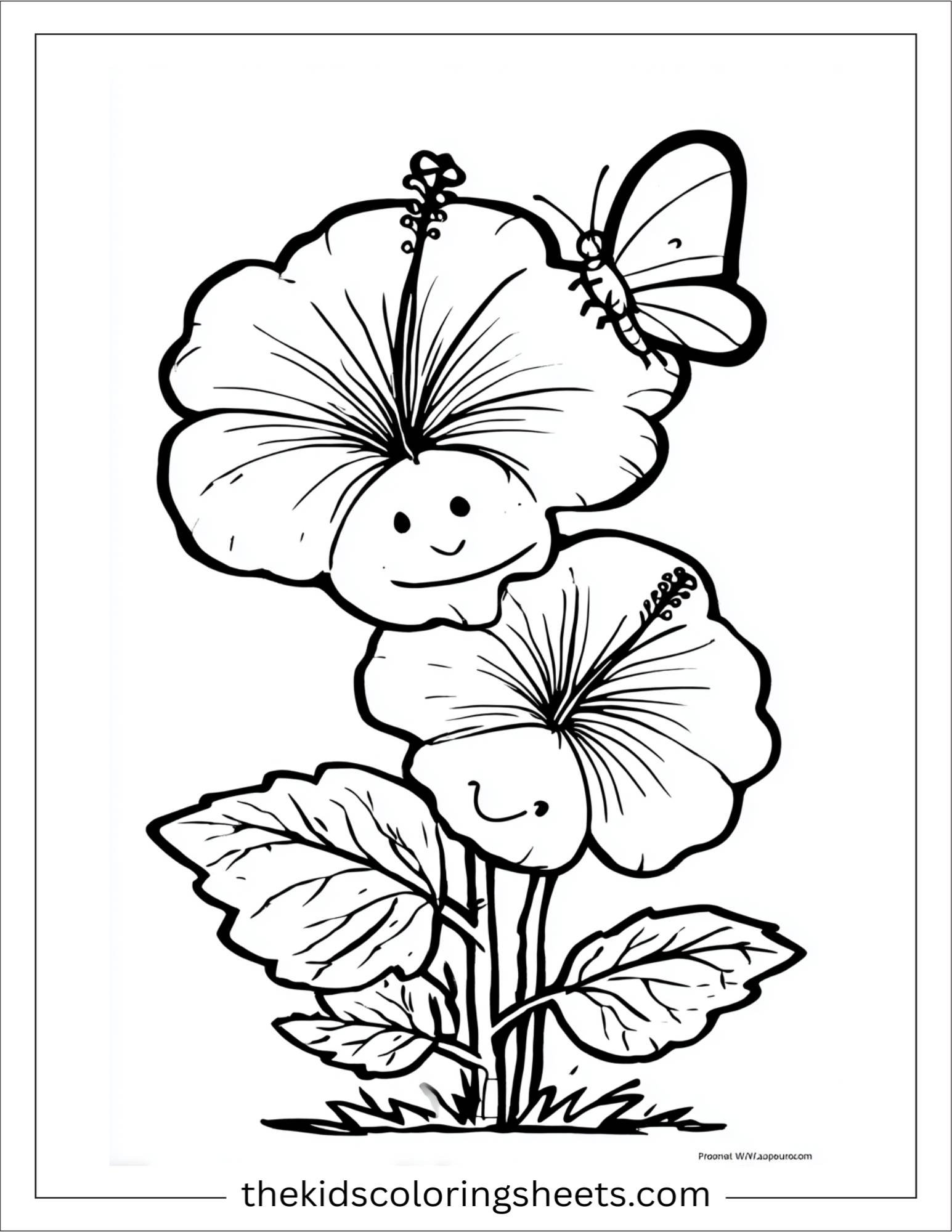 Hibiscus Playing with Butterfly