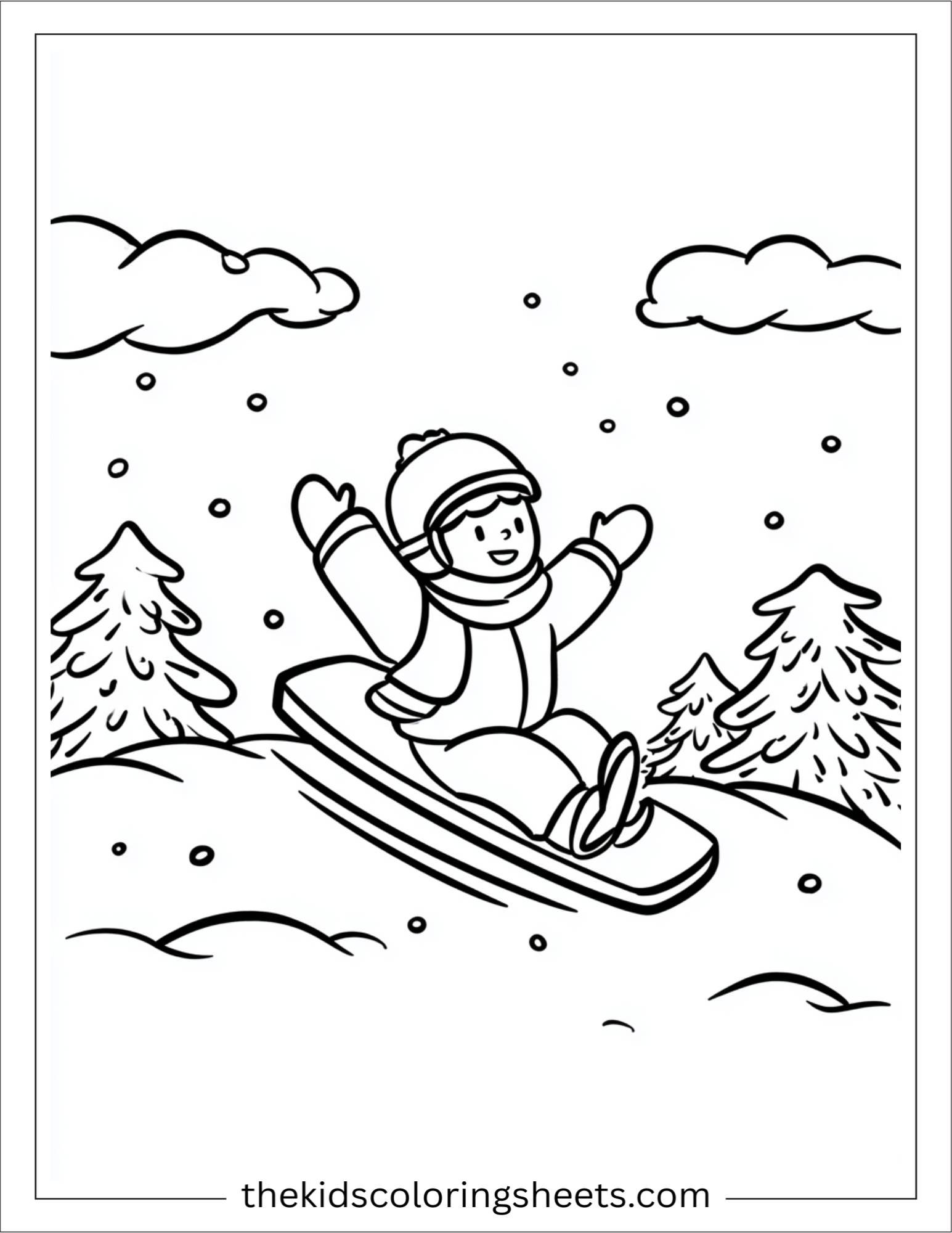 January kids sledding