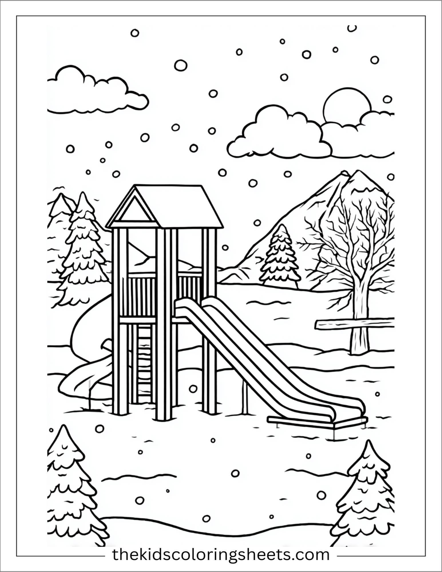 January snowy playground