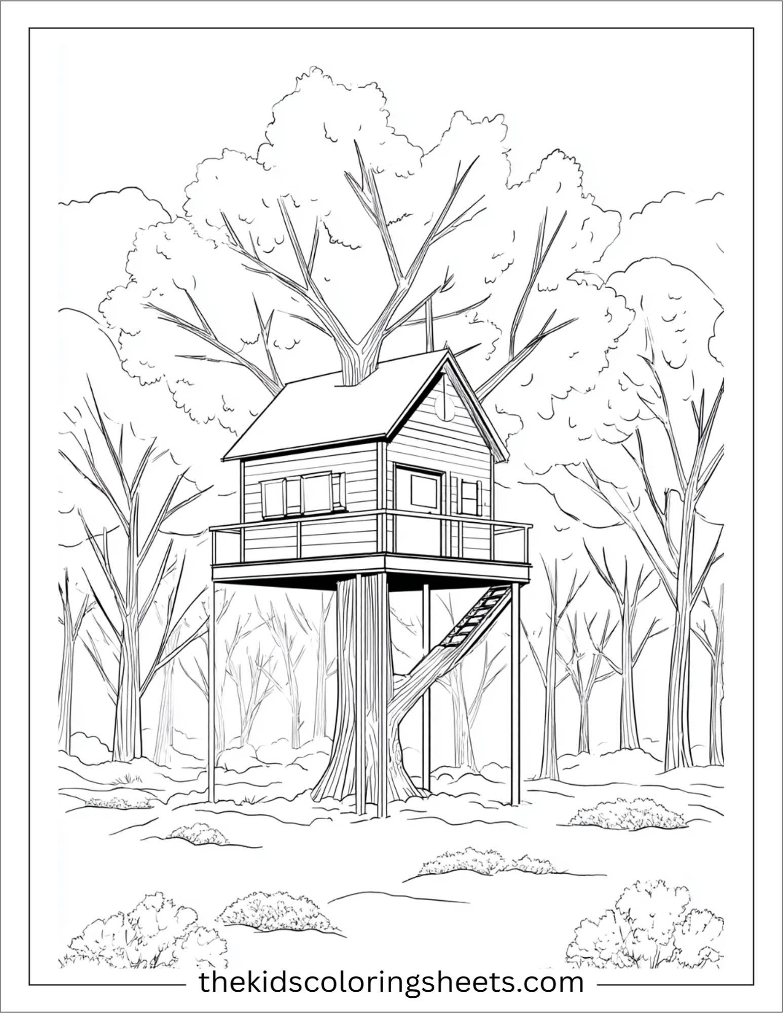 January winter treehouse