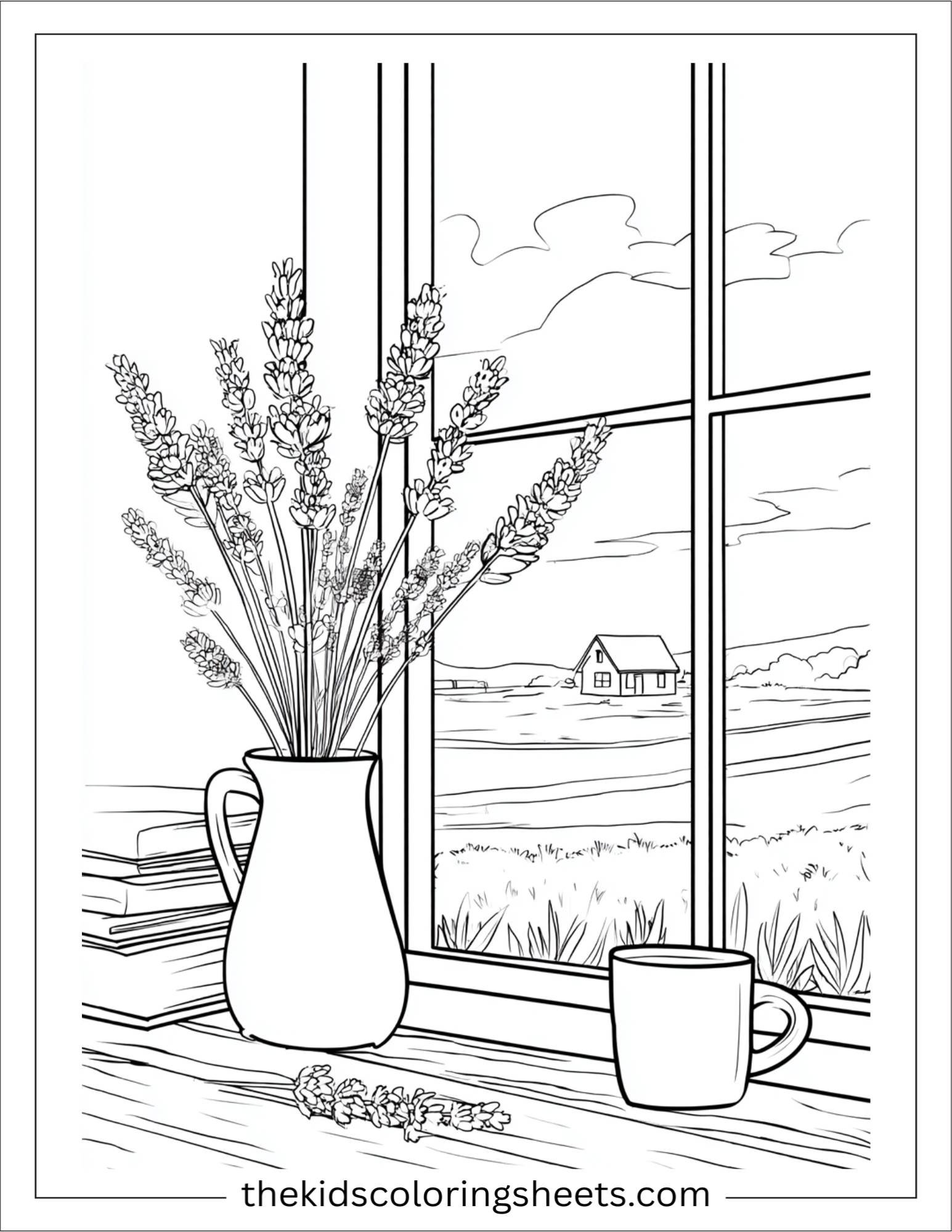Lavender near cottage window