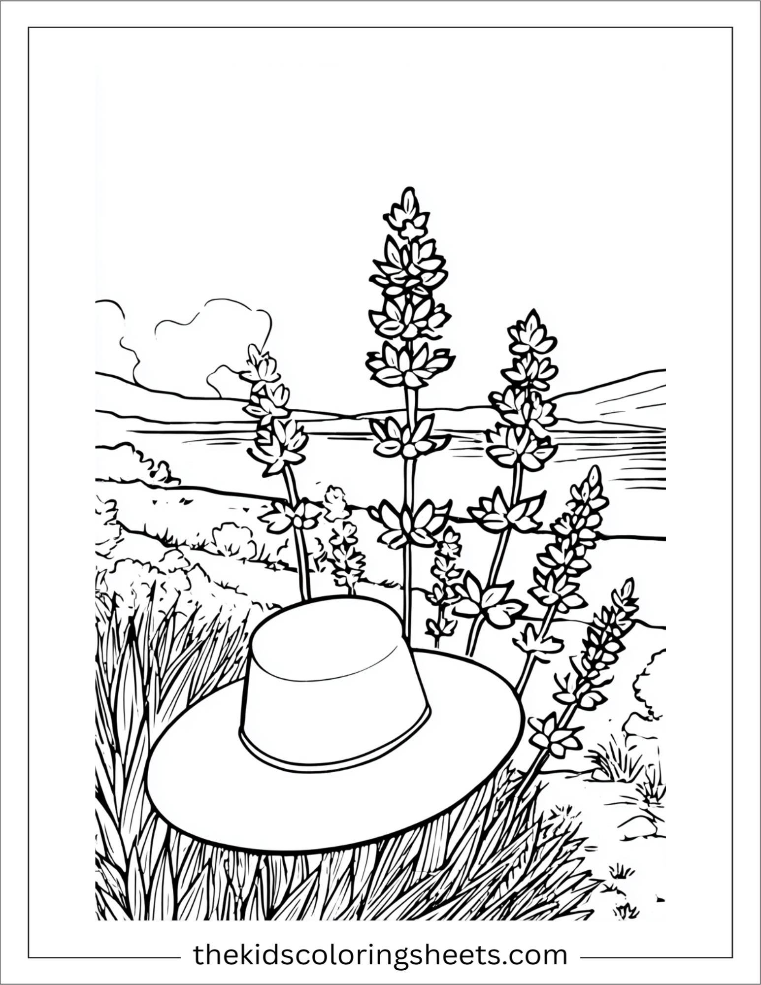 Lavender next to sunhat
