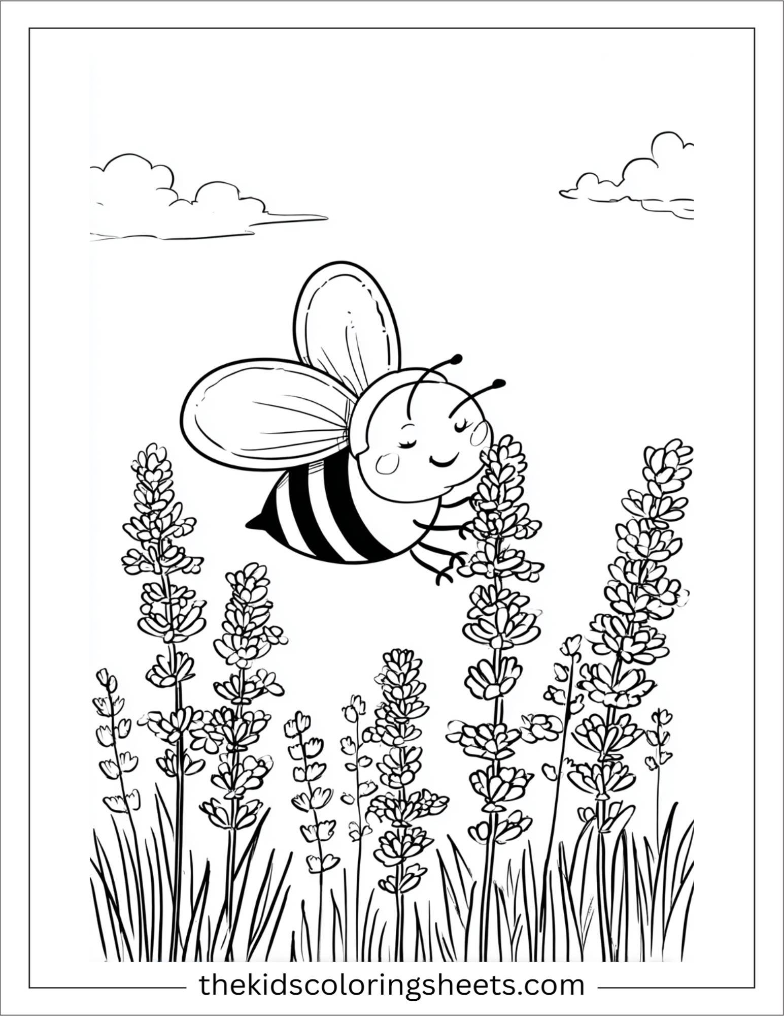 Lavender with smiling bee