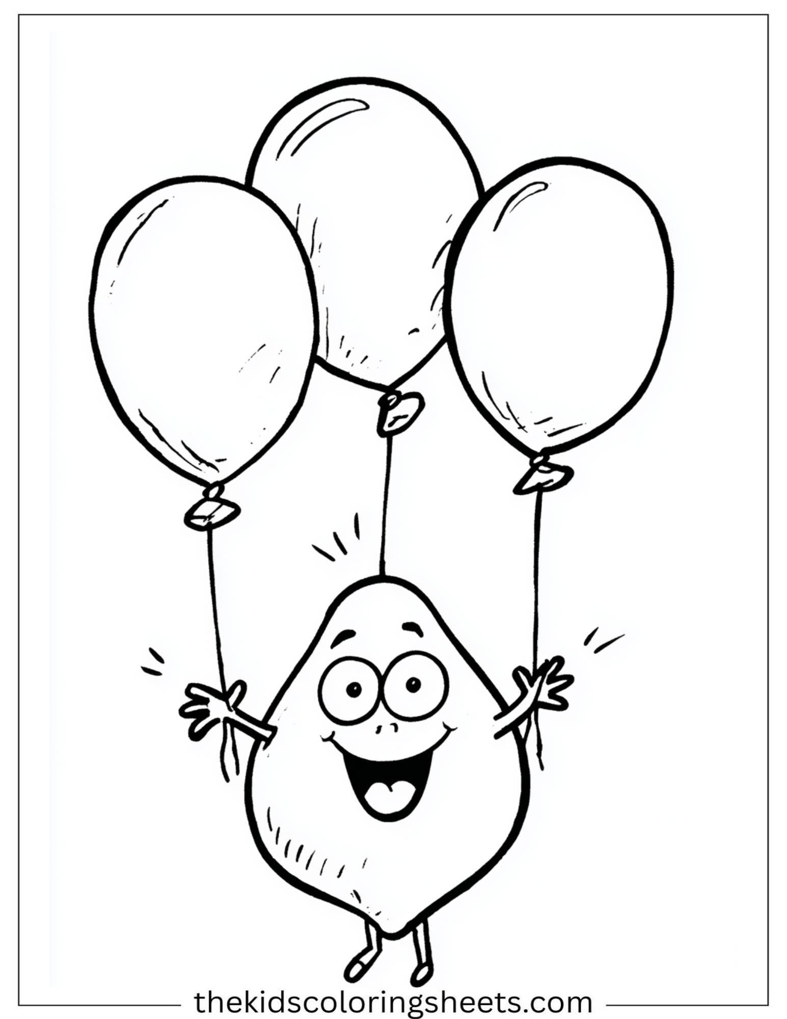 Mango flying with balloons