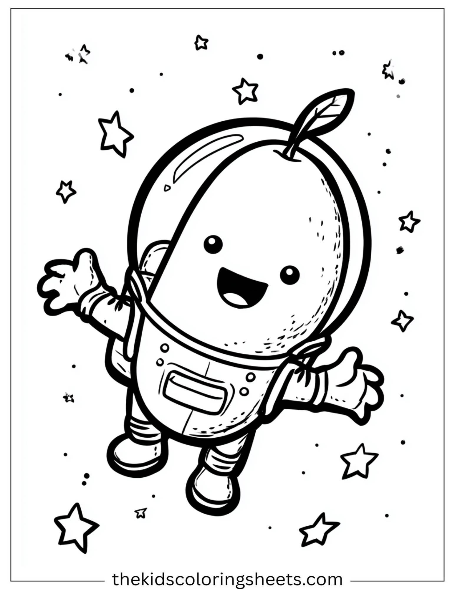 Mango in space suit