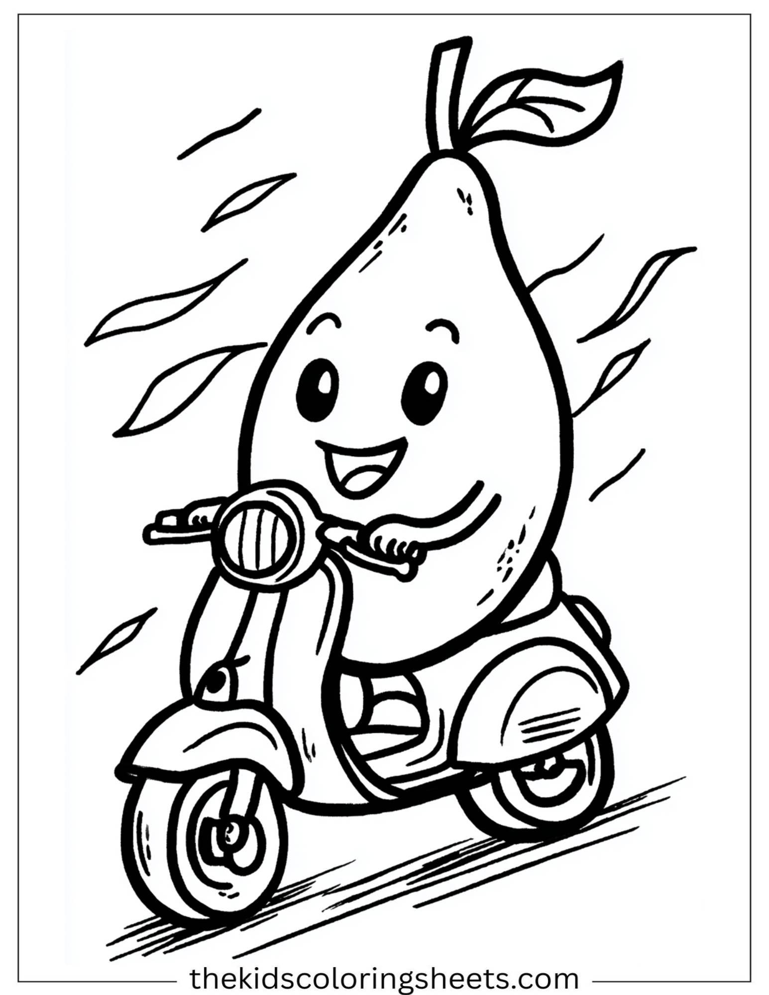 Mango riding a scooter