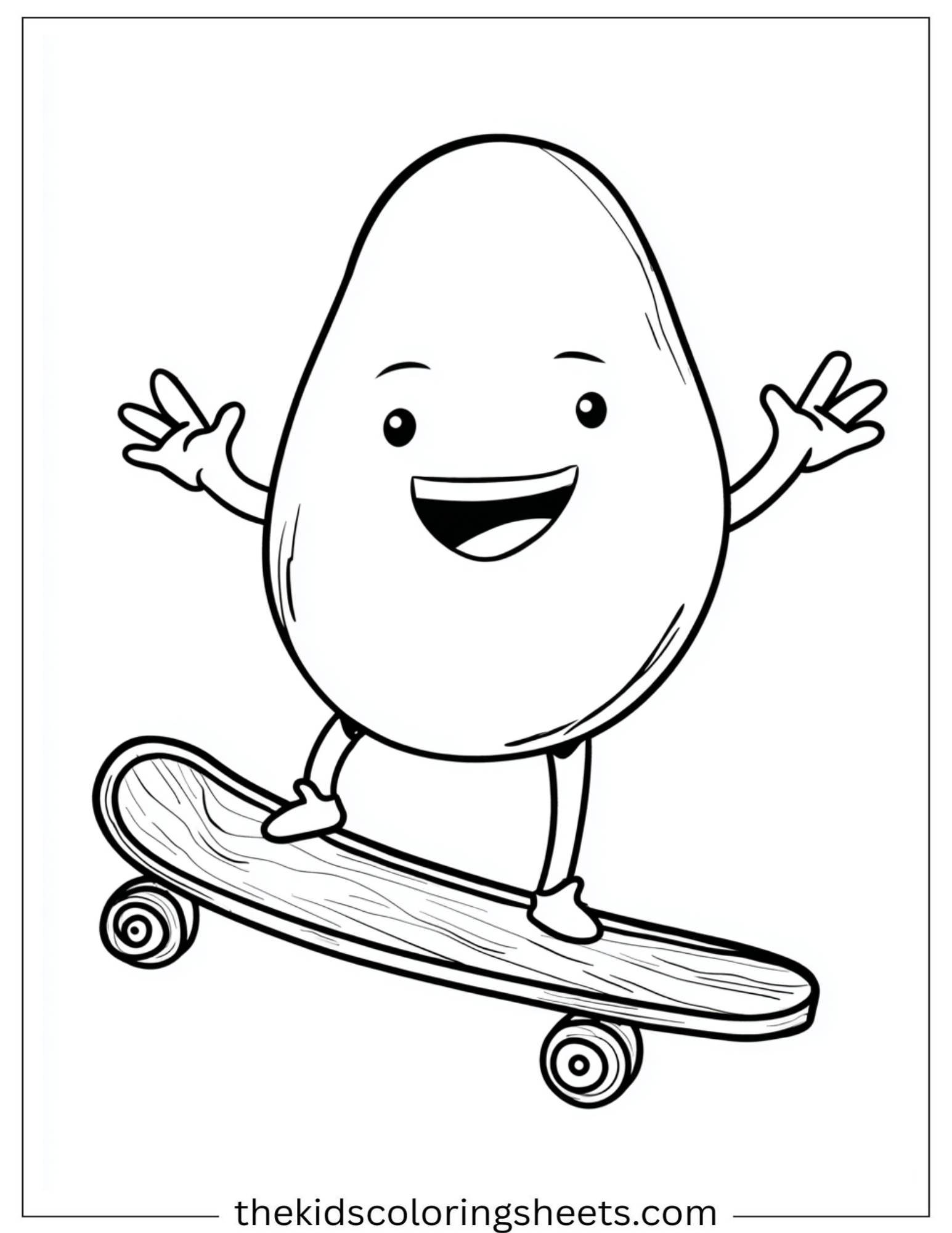 Mango riding a skateboard