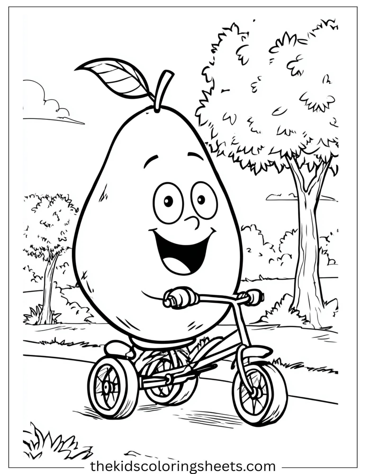 Mango riding a tricycle