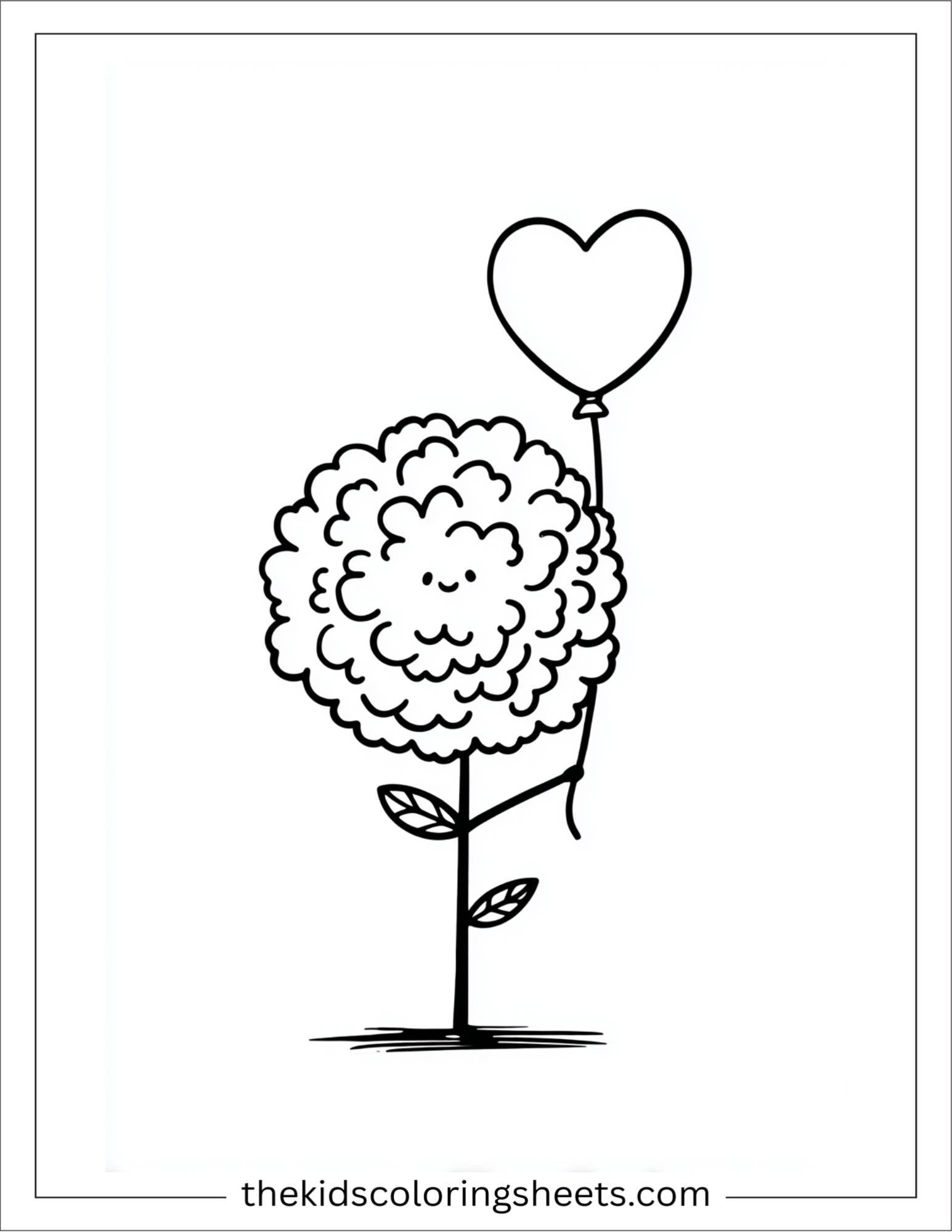 Marigold holding heart balloon