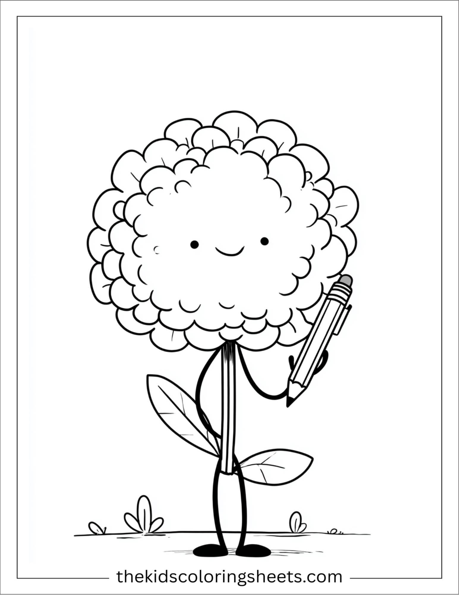 Marigold holding pencil