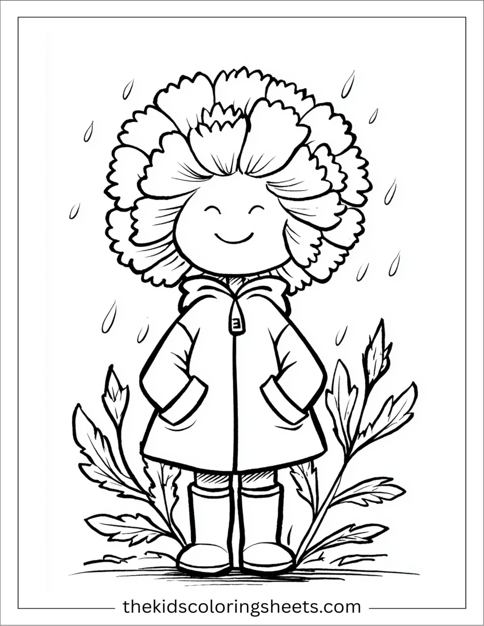 Marigold in raincoat