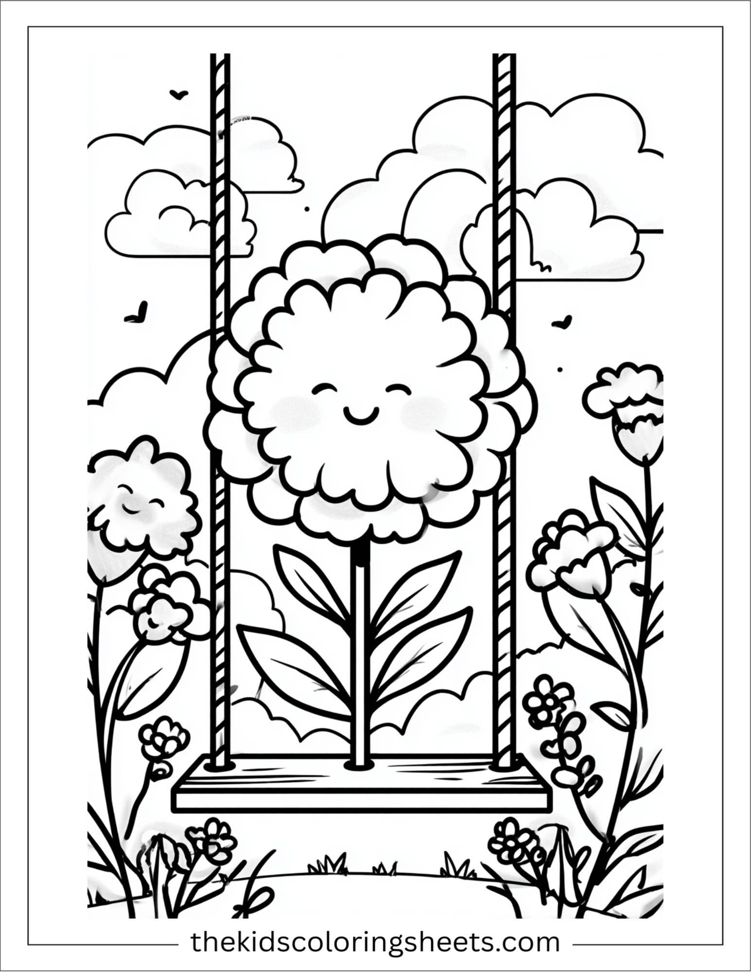 Marigold on a swing