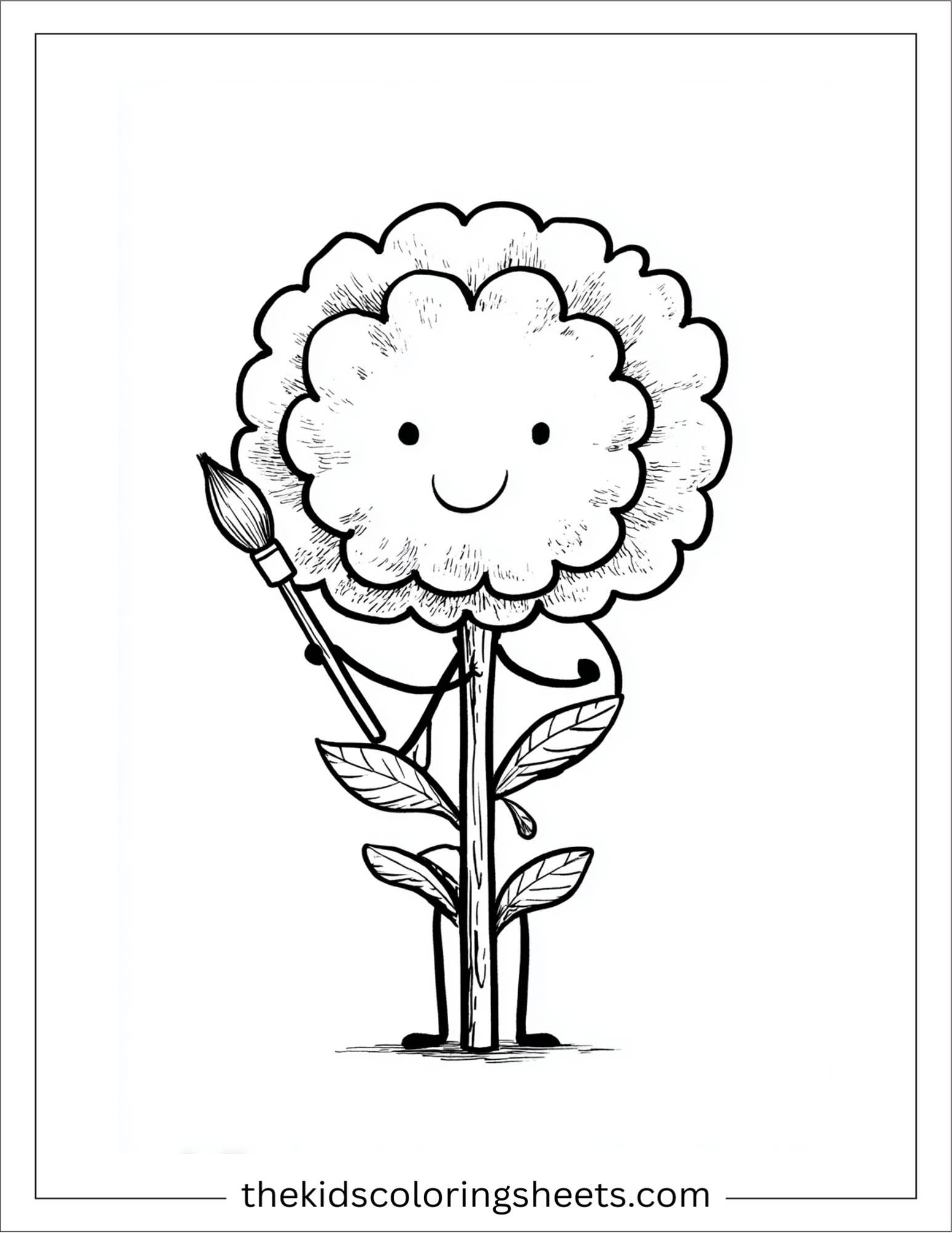 Marigold with paintbrush