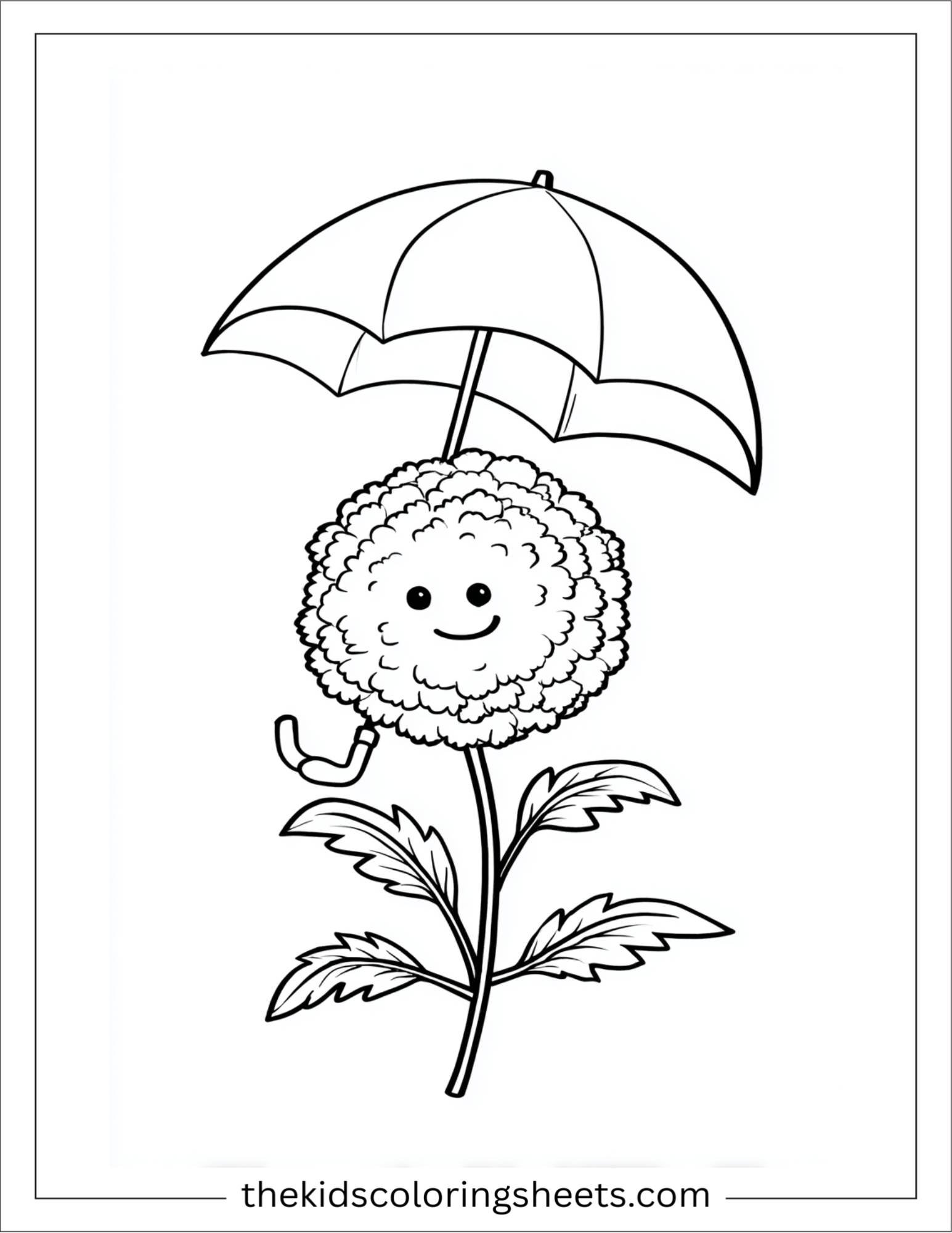 Marigold with umbrella