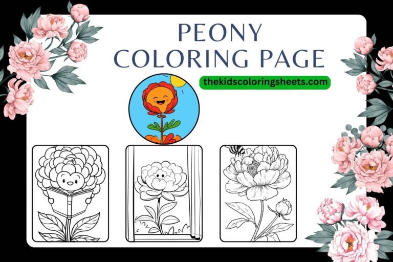 Peony coloring page