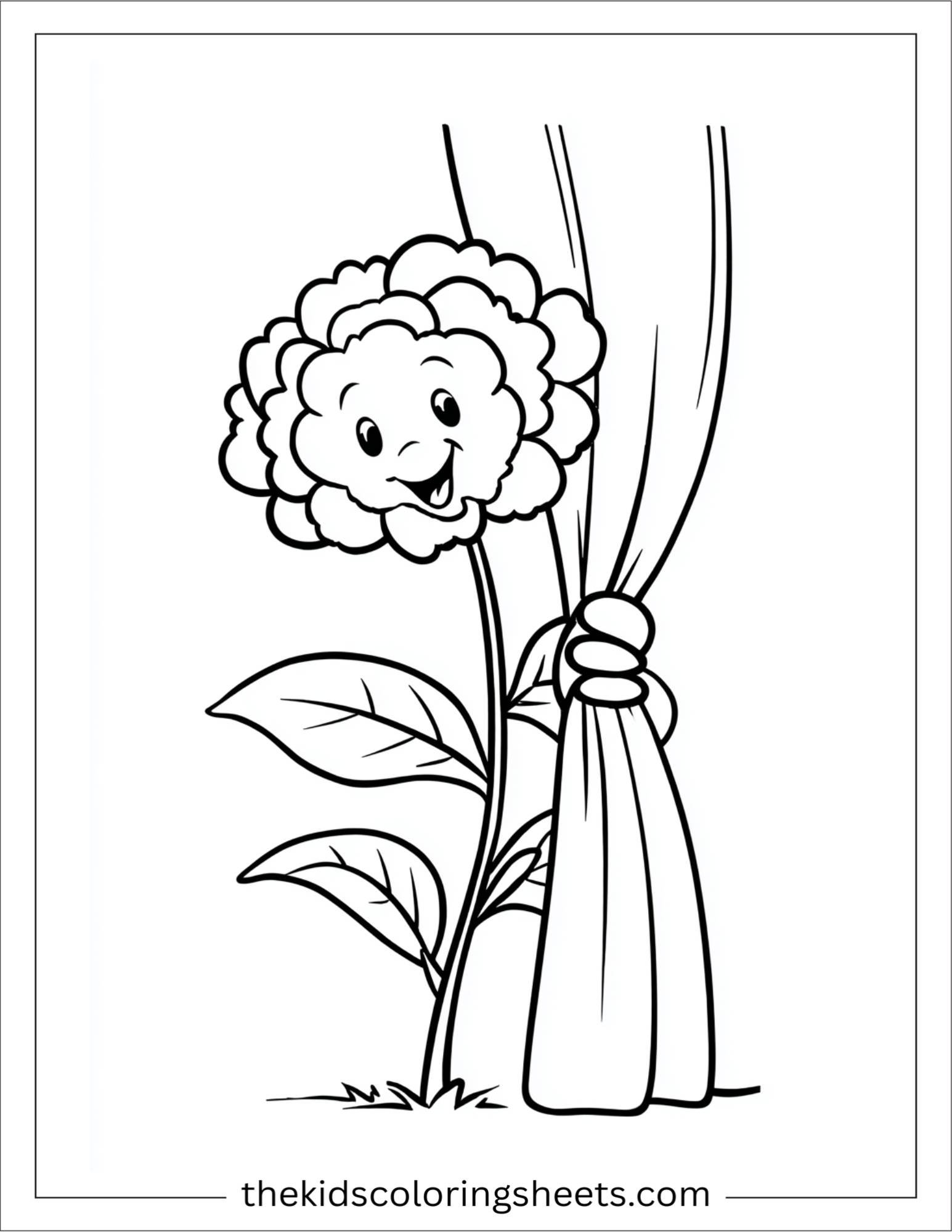 Peony peeking through curtain