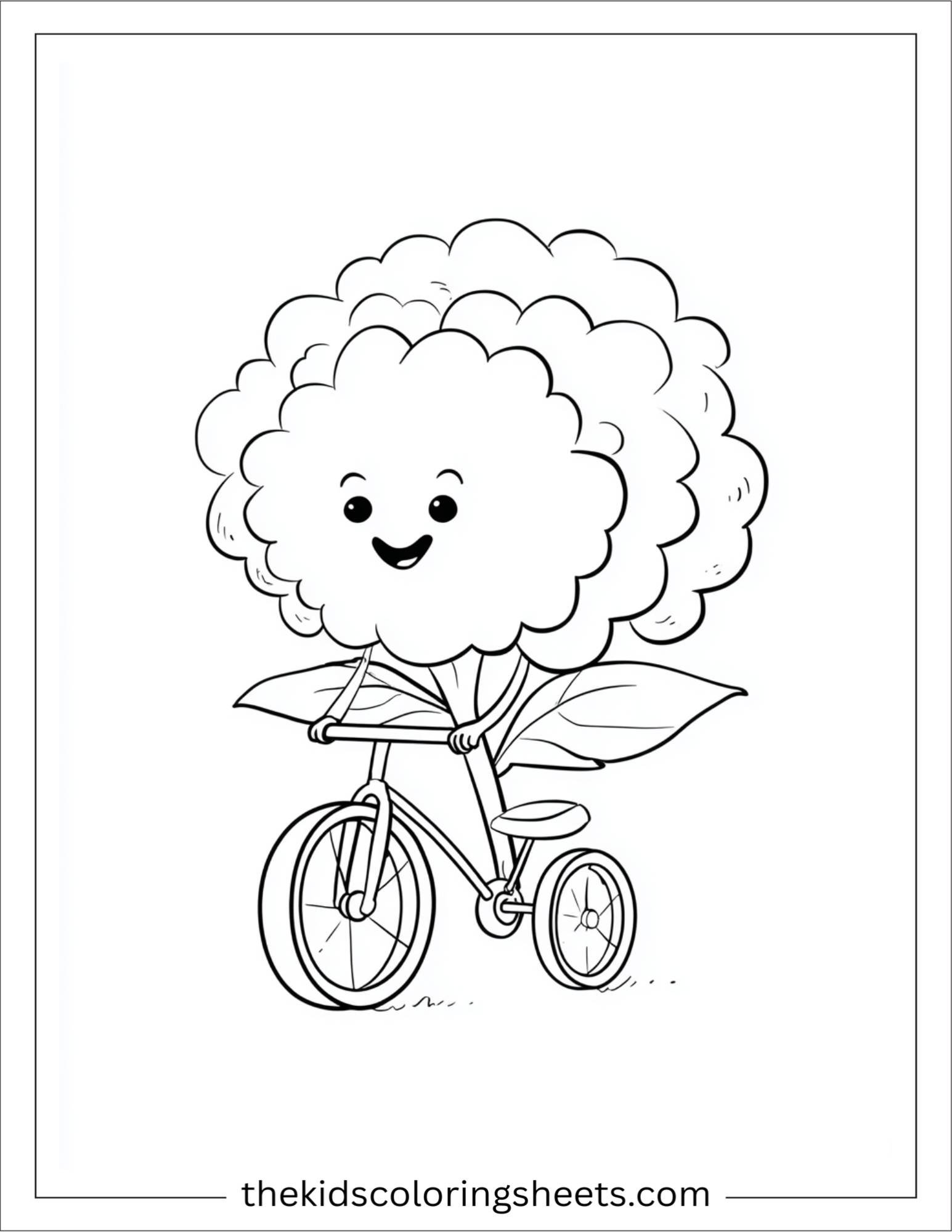 Peony riding a tricycle