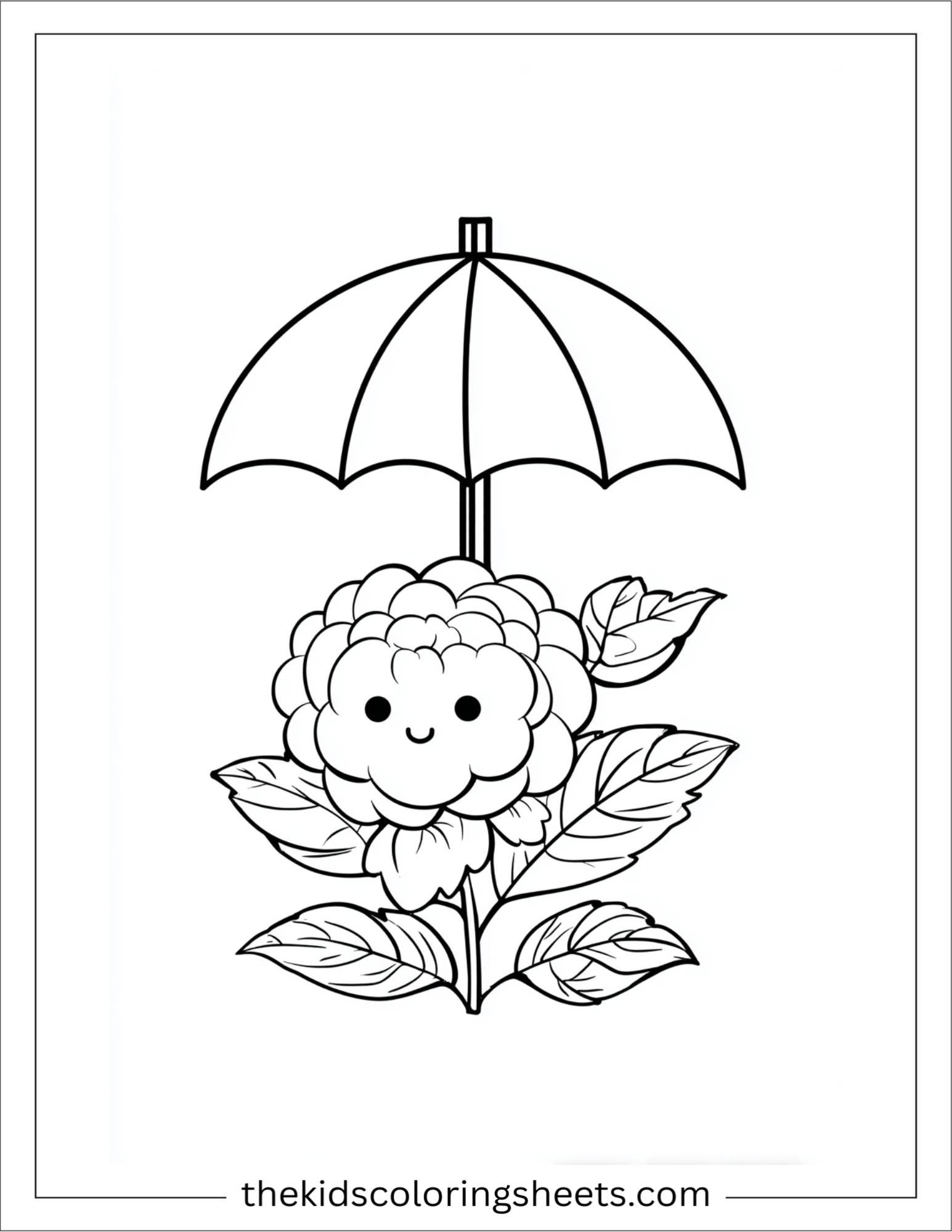 Peony under an umbrella