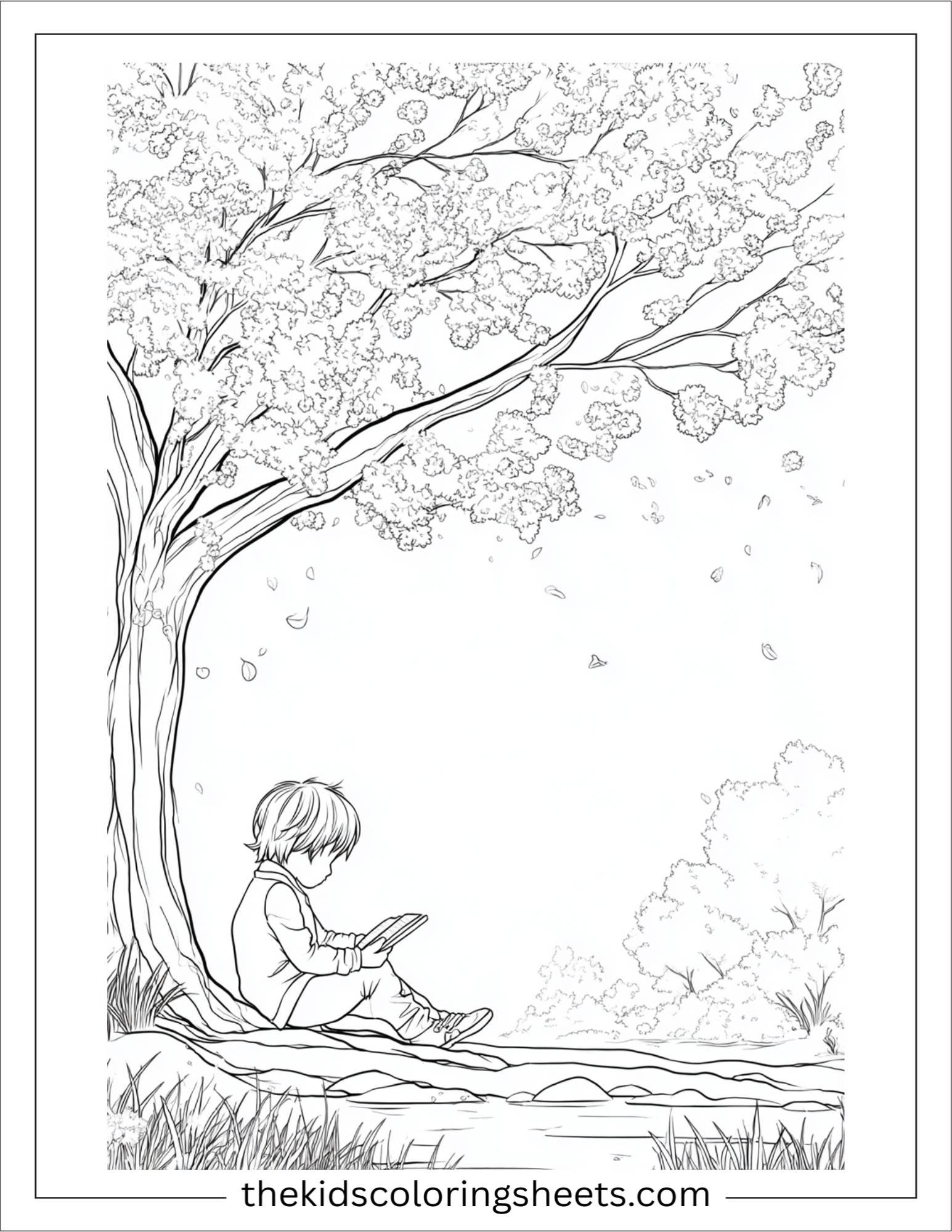 Reading Time Under Cherry Tree
