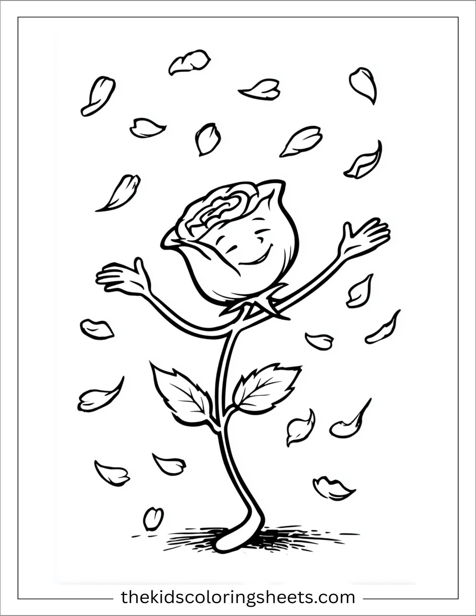 Rose Dancing with Petals