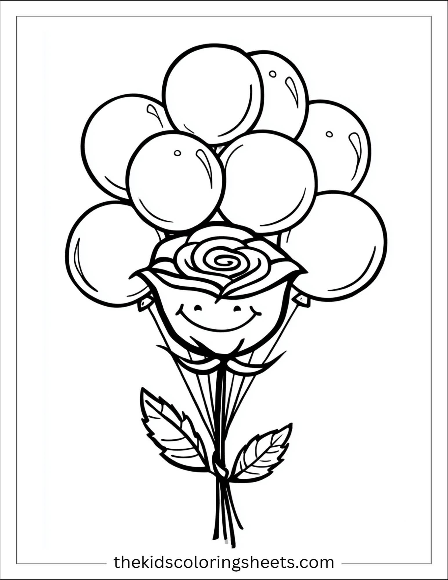 Rose Flying with Balloons