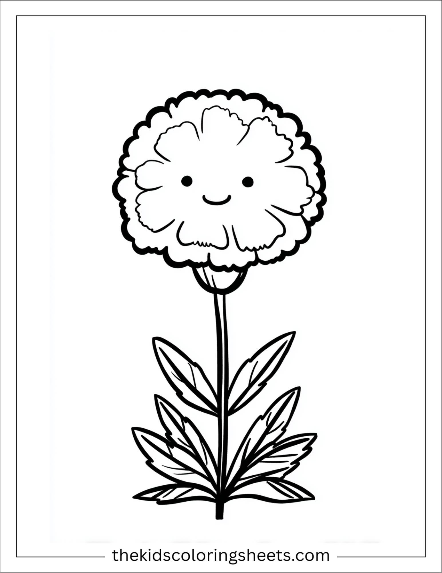 Smiling marigold bloom